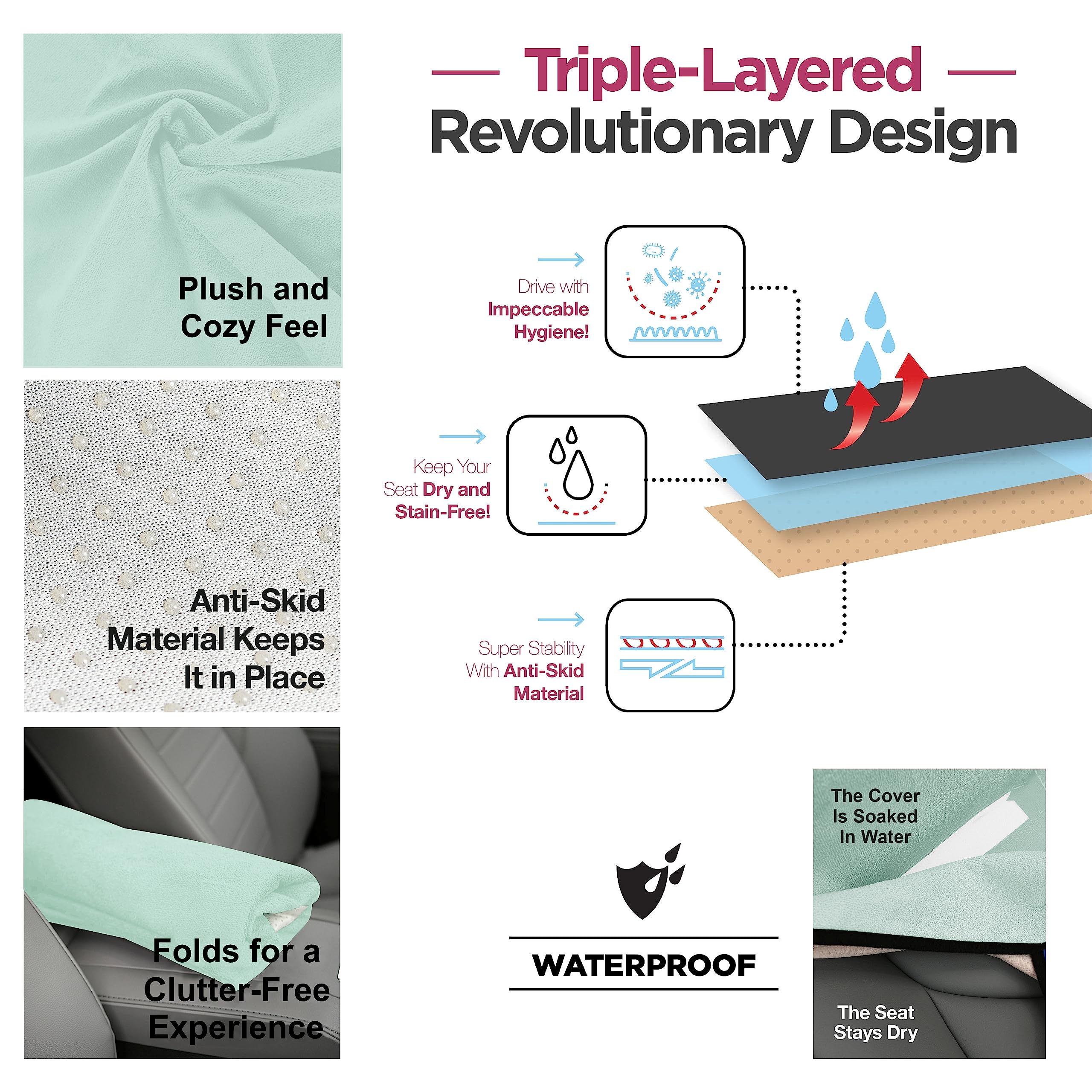 Lebogner Waterproof Seat Cover, Sweating Towel For Post Gym Workout, Running, Swimming, Beach And Hiking, Universal Fit Anti-Sli