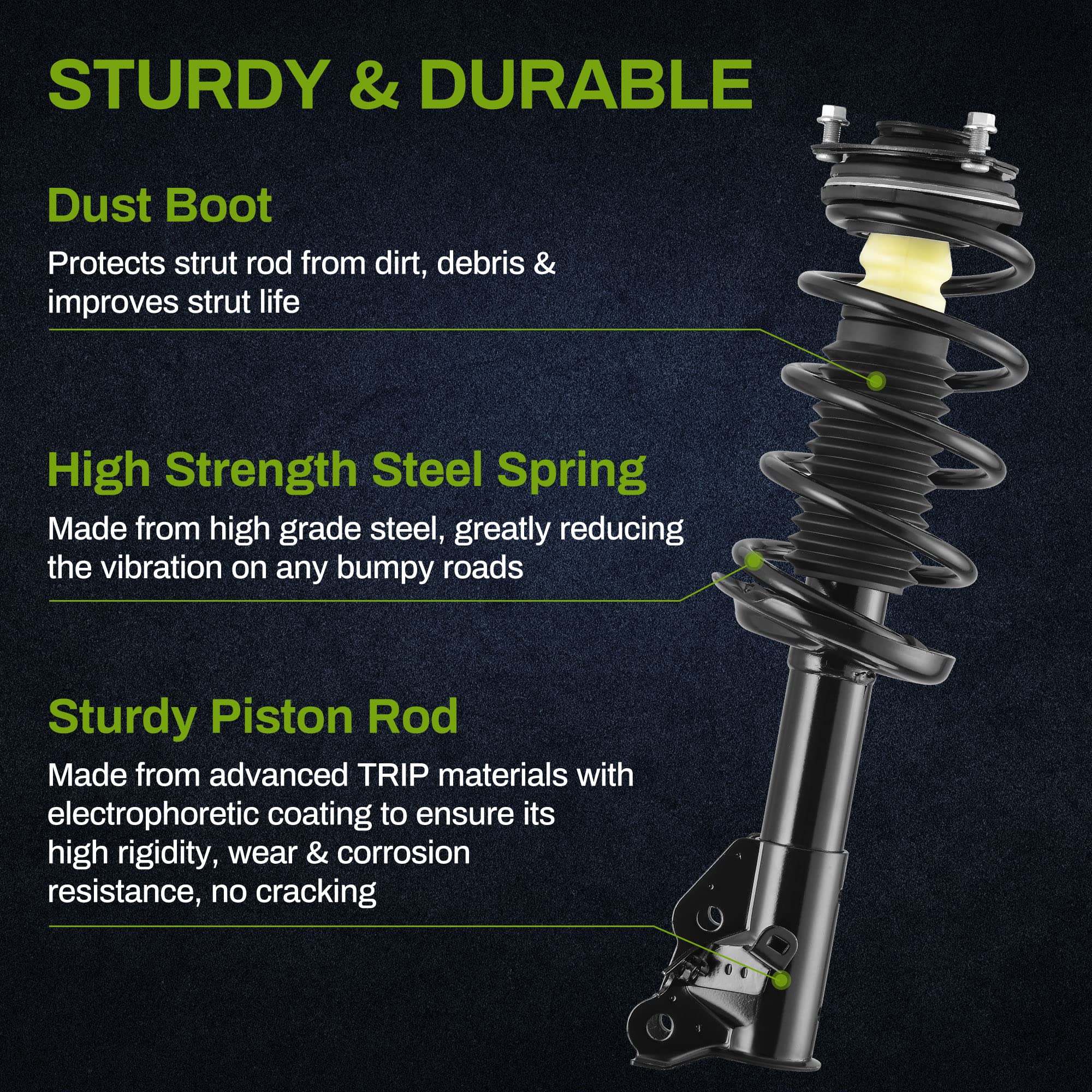 Autosaver88 Front & Rear Pair Complete Quick Struts Shocks Compatible With 2006-2010 Acura Csx, 2006-2011 Civic