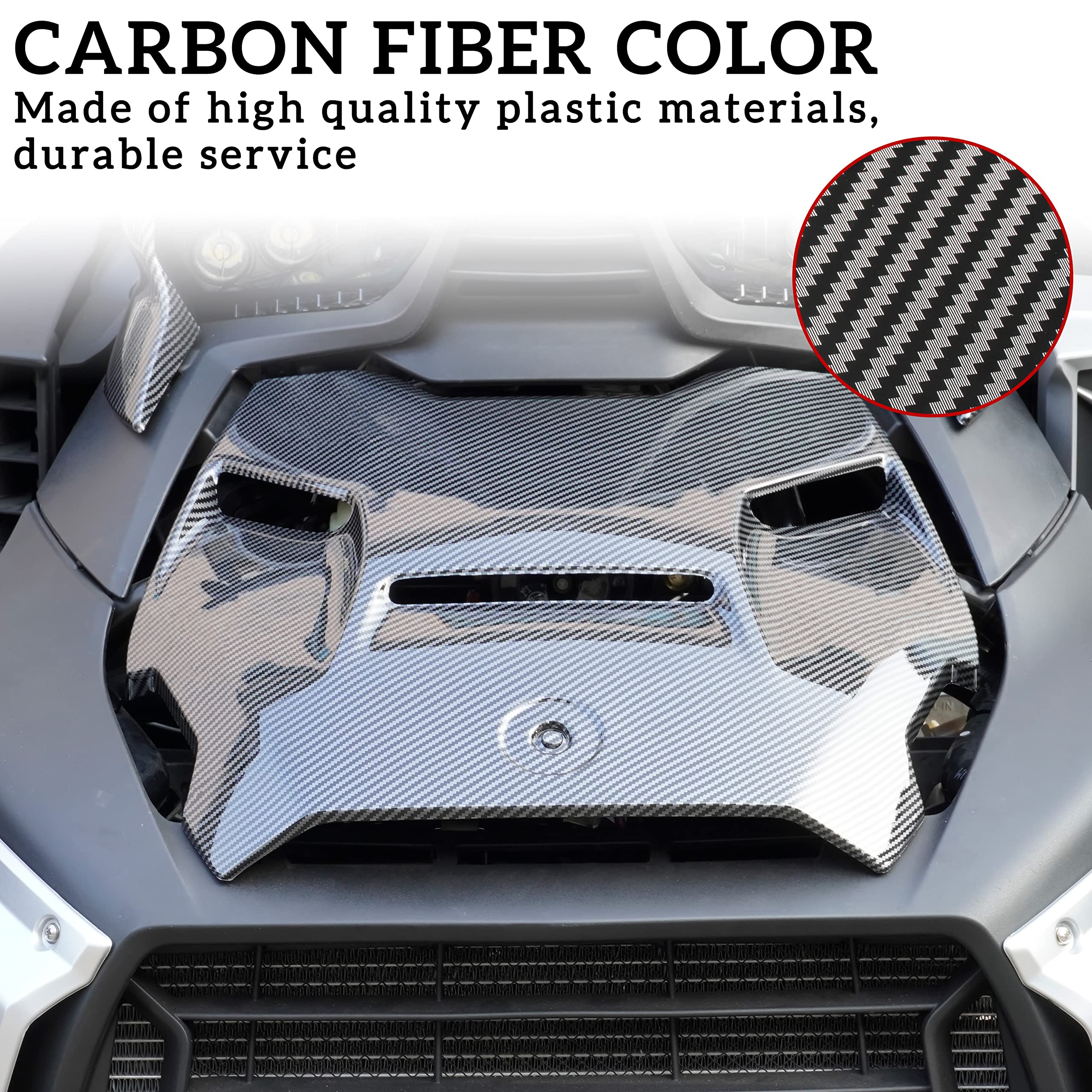 Sautvs Epic Hood Panel For Can-Am Ryker, Carbon Fiber Color Style Epic Turbo Hood Scoop For Can-Am Ryker 600 900 & Ryker Rally Edition 2019-2025 Accessories (1Pc, Replace #219400877)