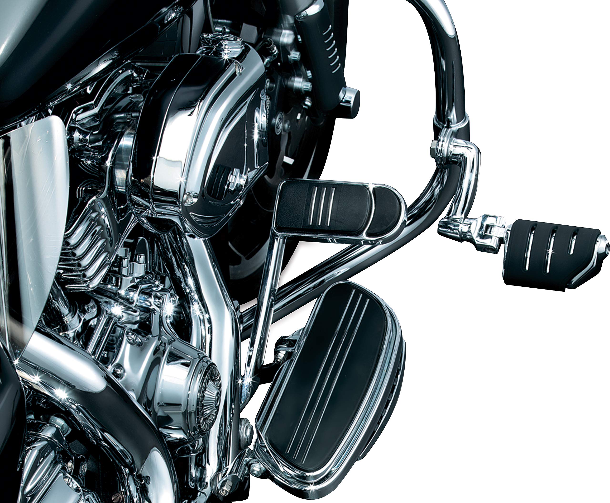 Kuryakyn 7986 Motorcycle Foot Control Component: Longhorn Offset Footpeg Mounts With Magnum Quick Clamps For 1-1/4'' Engine Guar