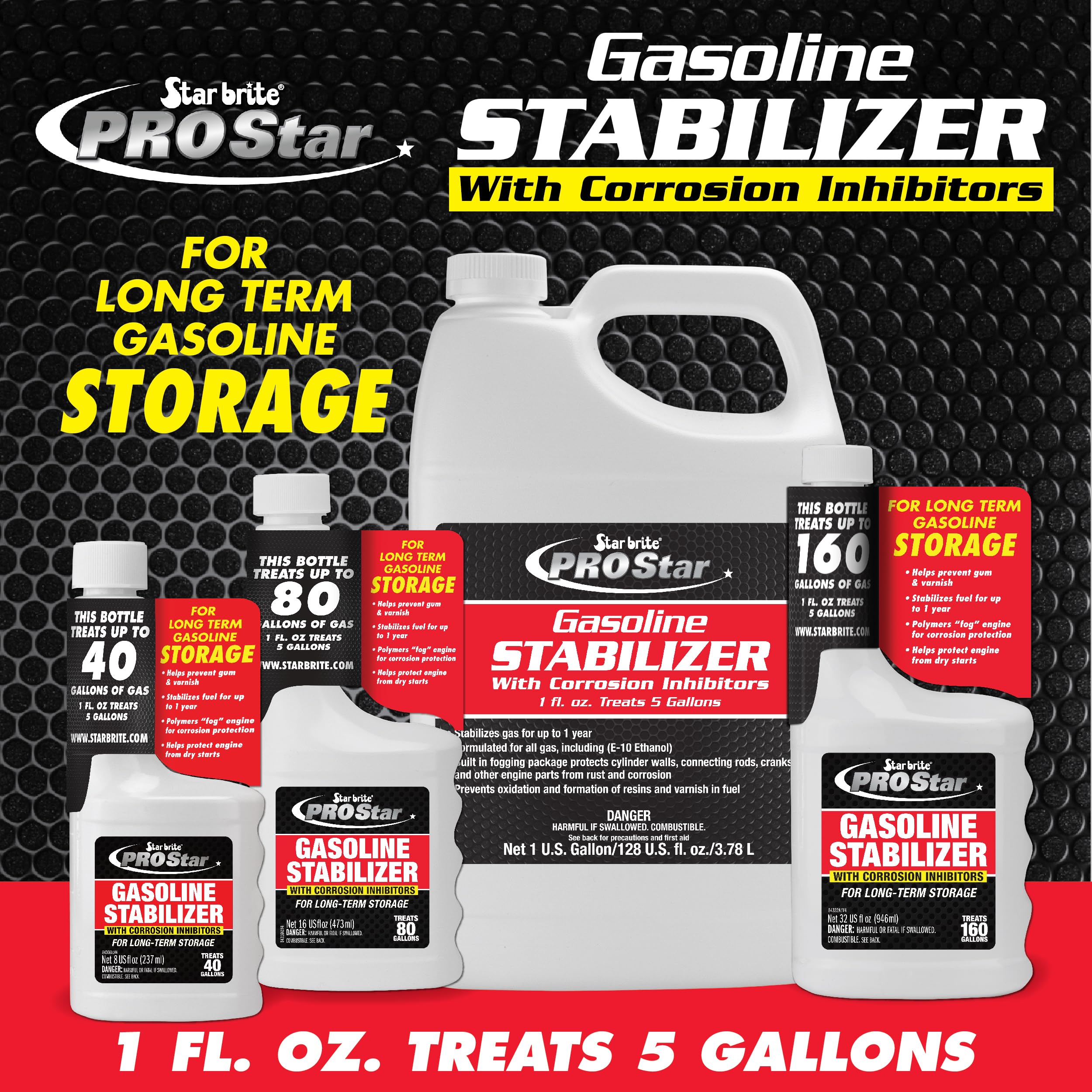 Star Brite Pro Star Gasoline Stabilizer - Fog & Protect Stored Engines & Entire Fuel System From Corrosion - Keep Gas Fresh For