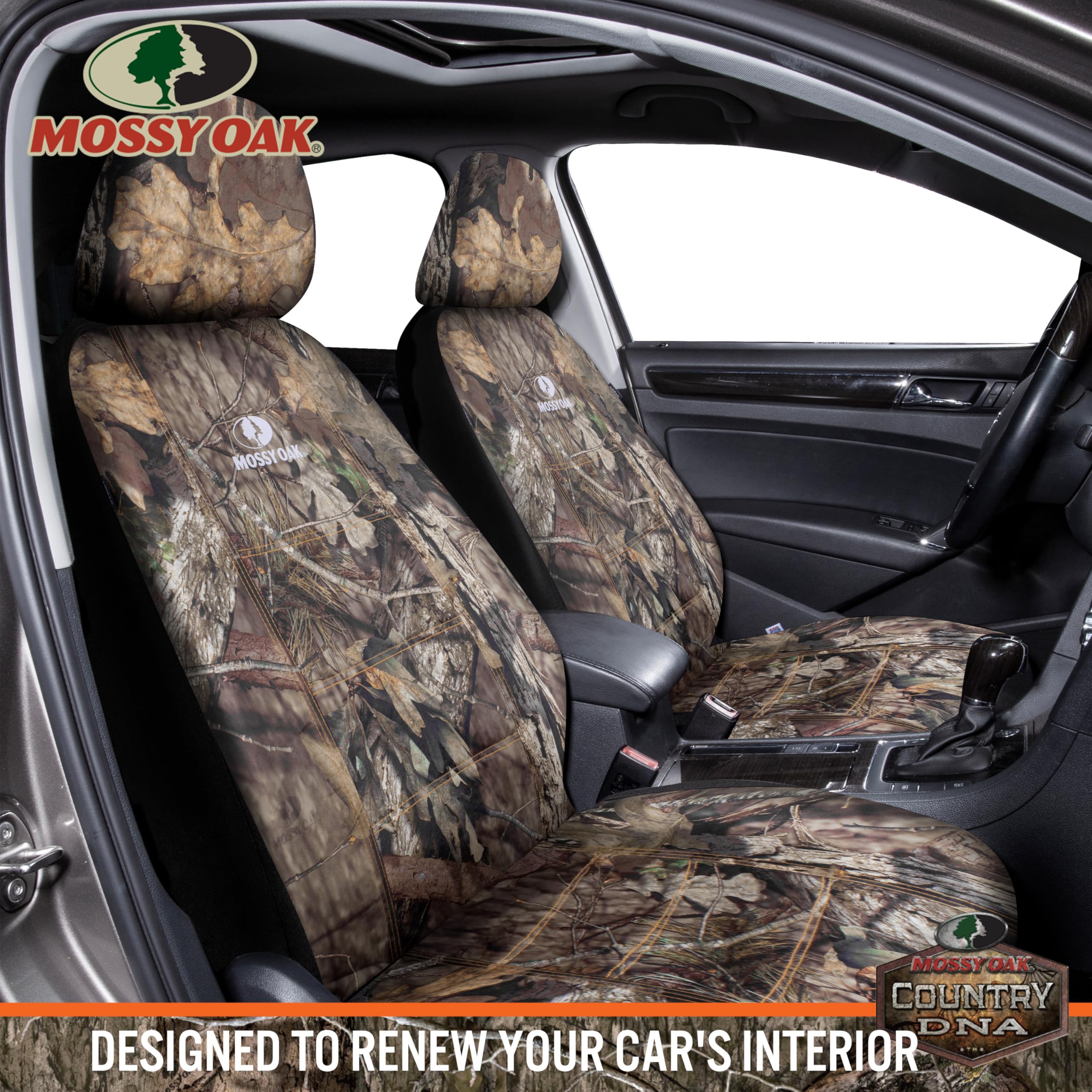 Mossy Oak Front Camo Seat Covers Low Back - Made With Premium Rip-Stop Oxford Fabric, Airbag Compatible, Universial Fit Most Buc