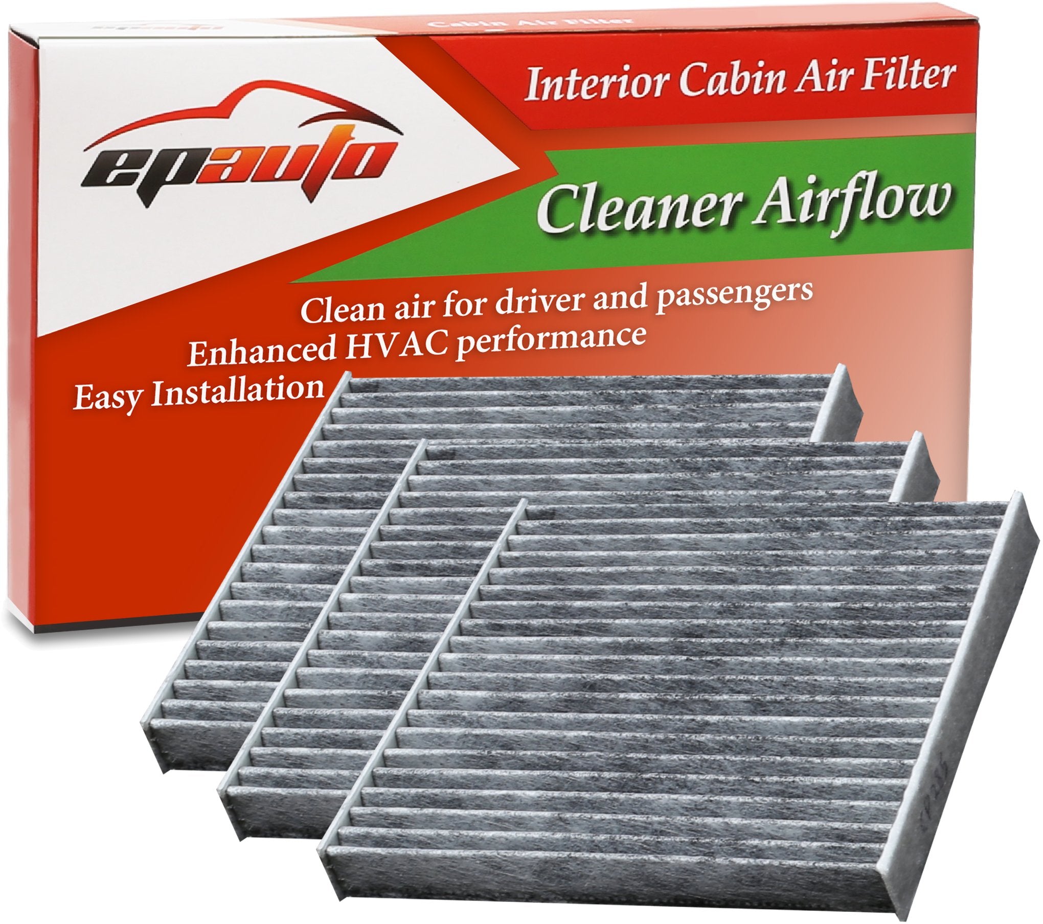 Epauto Cp285 (Cf10285) Premium Cabin Air Filter Includes Activated Carbon - 3 Pack
