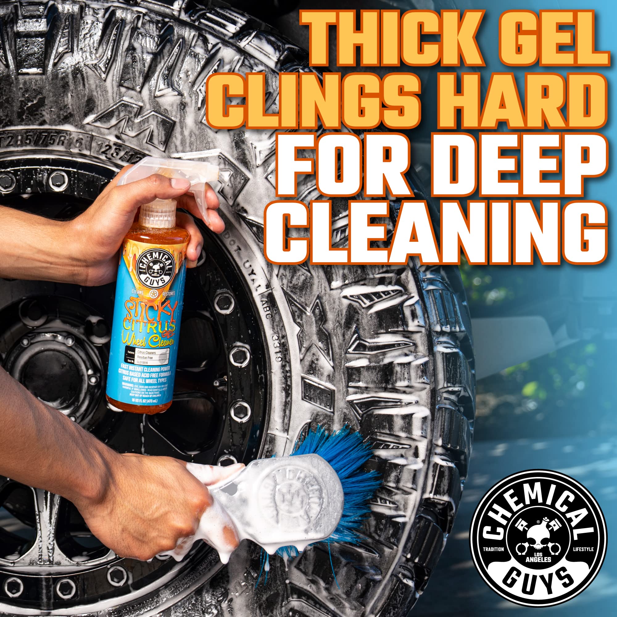 Chemical Guys Cld105 Sticky Citrus Wheel Cleaner Gel, (Safe For All Wheel Types) Works On Cars, Trucks, Suvs, Motorcycles, Rvs &