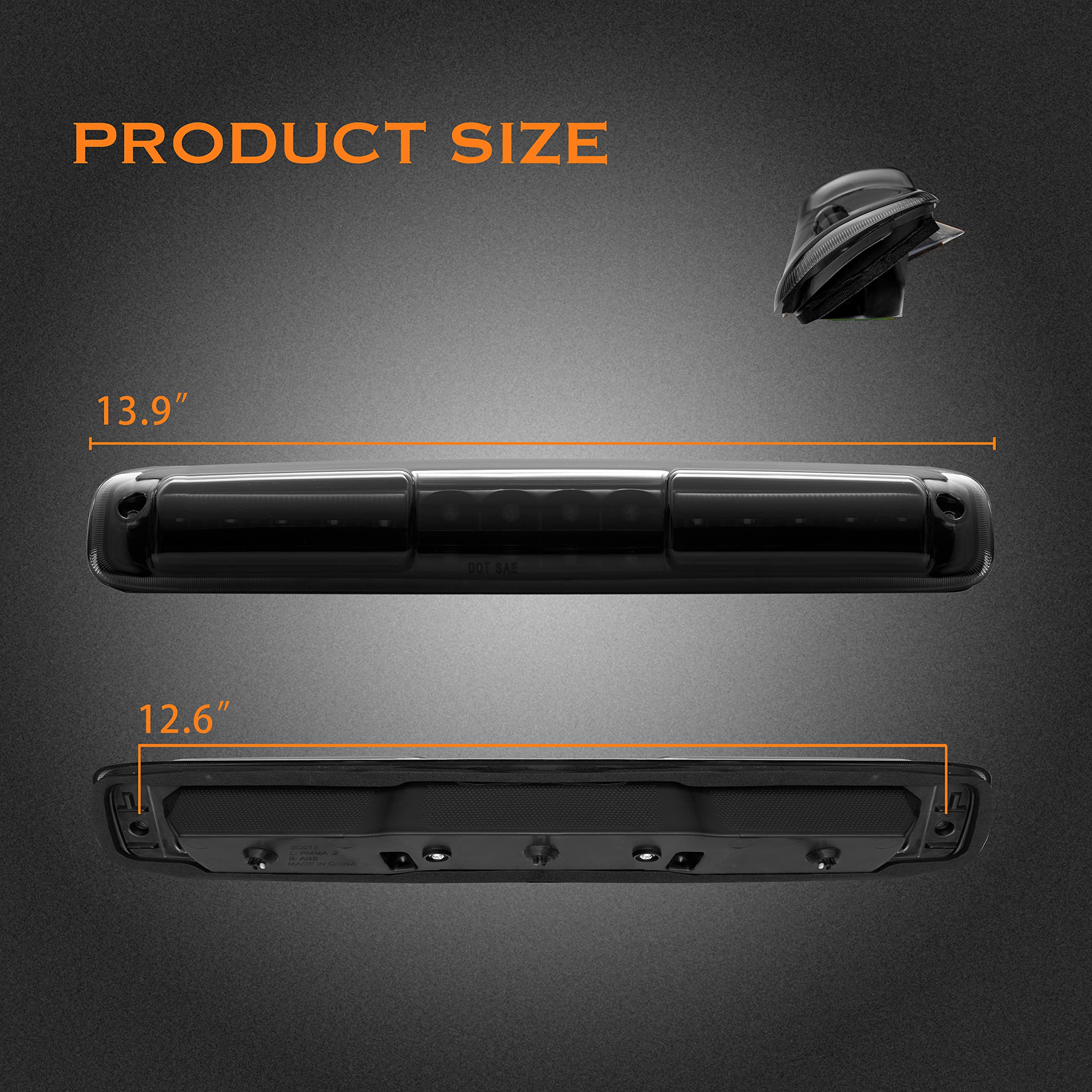 Cxdar Third 3Rd Brake Light, Led High Mount Stop Light For 1999-2007 Chevy Silverado Gmc Sierra 1500 2500 3500 Hd Classic, Rear