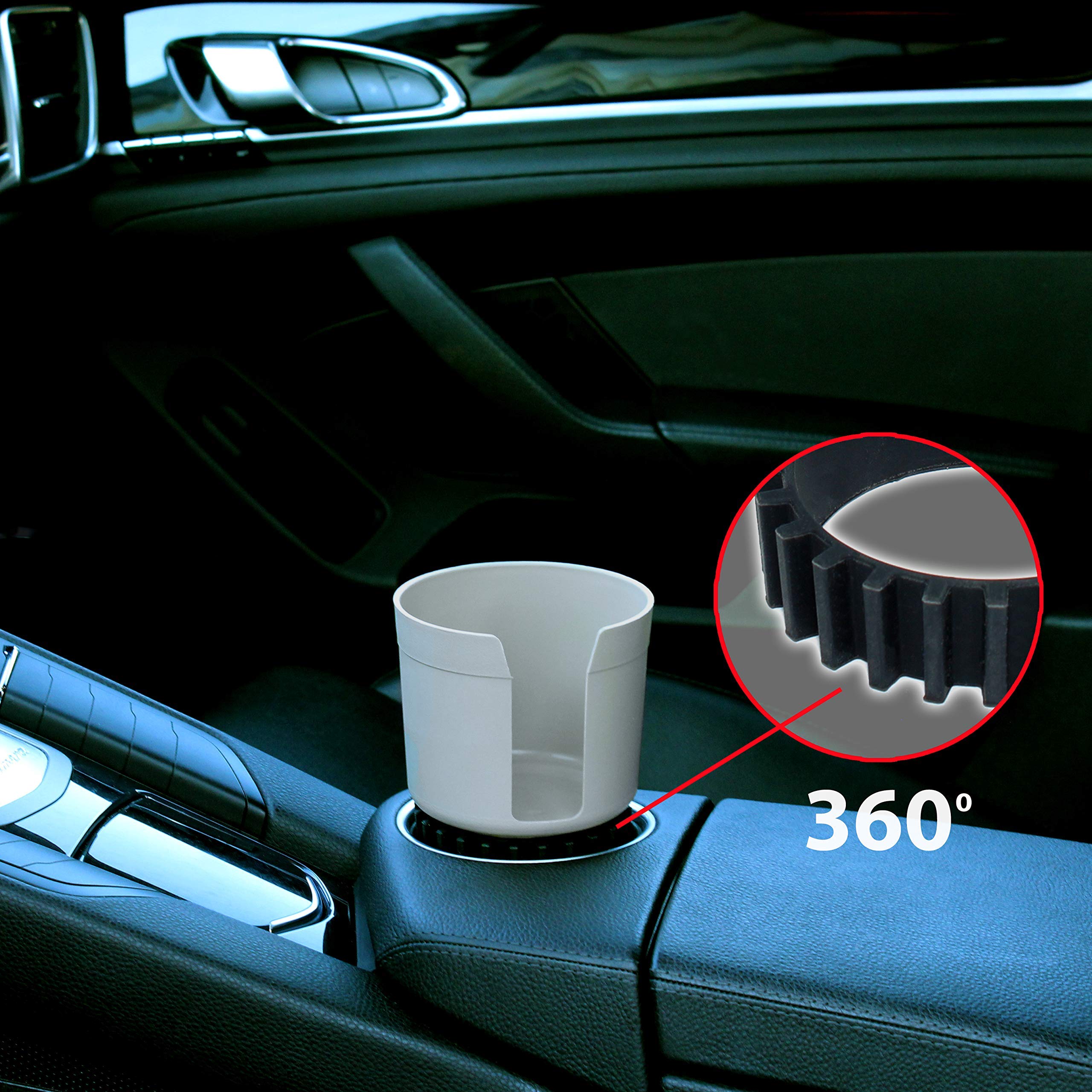 Gadjit CUP KEEPER 2.0 (2 PK) Cup Holder Adapter w/Adjustable Base for Hydro Flasks 18 21 24 oz, Yeti Tumbler 20 & 30 oz, Coffee & Travel Mugs 28 oz, Fits up to 3.25' diameters (Gray)