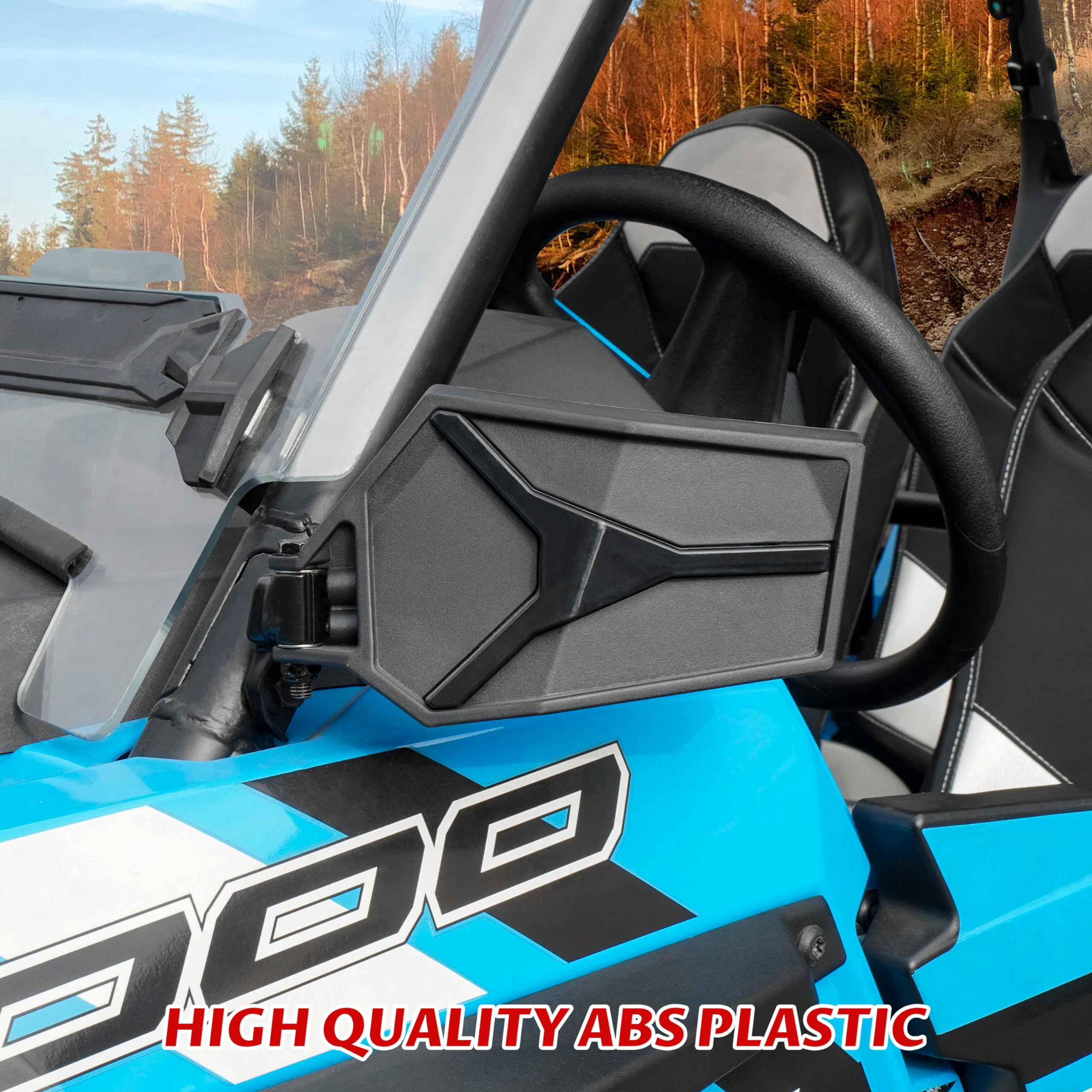 SAUTVS Adjustable Rearview Side Mirrors for Polaris RZR XP 1000 14-23, Folding Clear Rear View Side Mirrors for Polaris RZR XP X