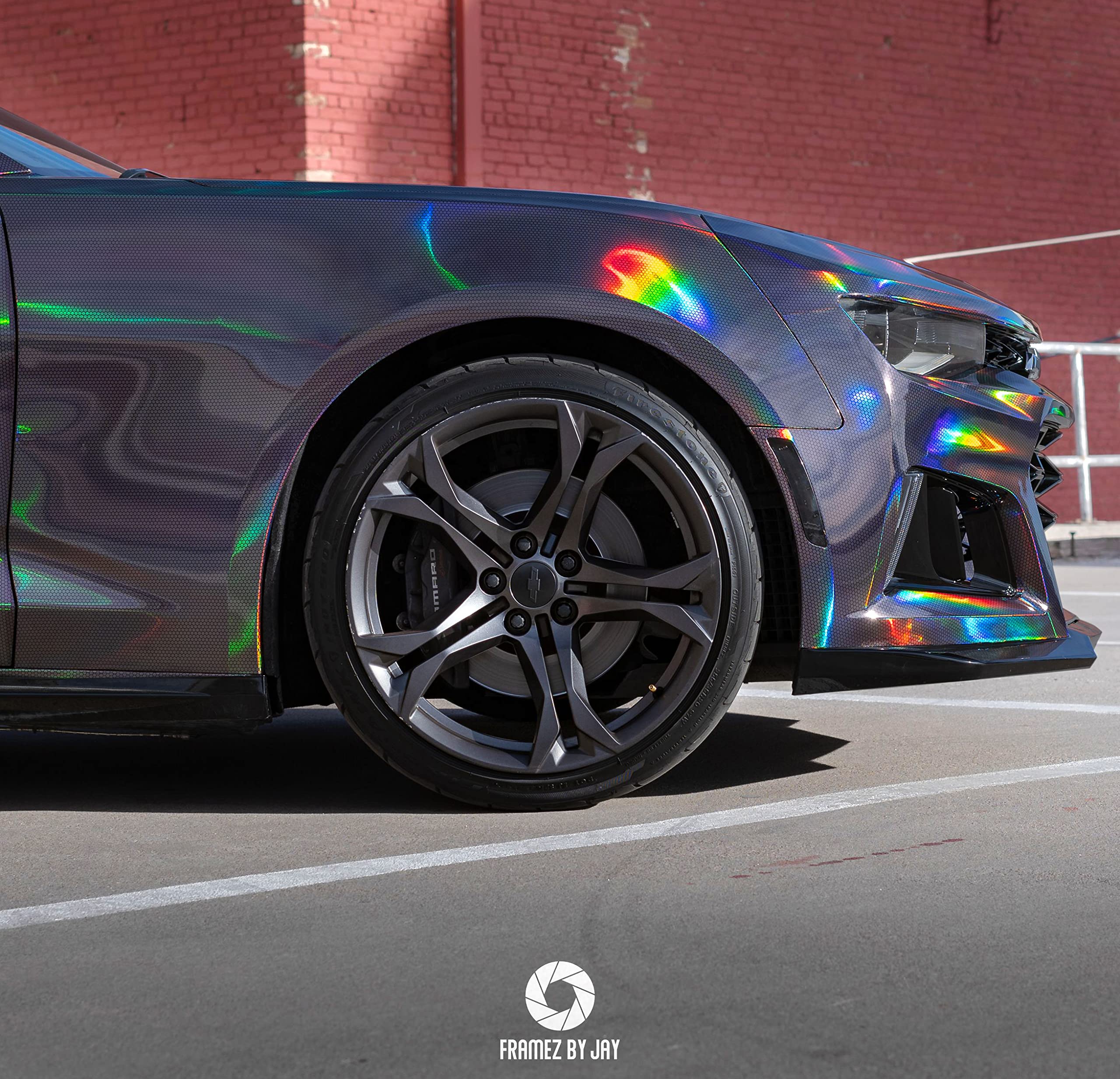 Vvivid+ Hex Holographic Chrome Car Wrap Vinyl (1Ft X 5Ft)