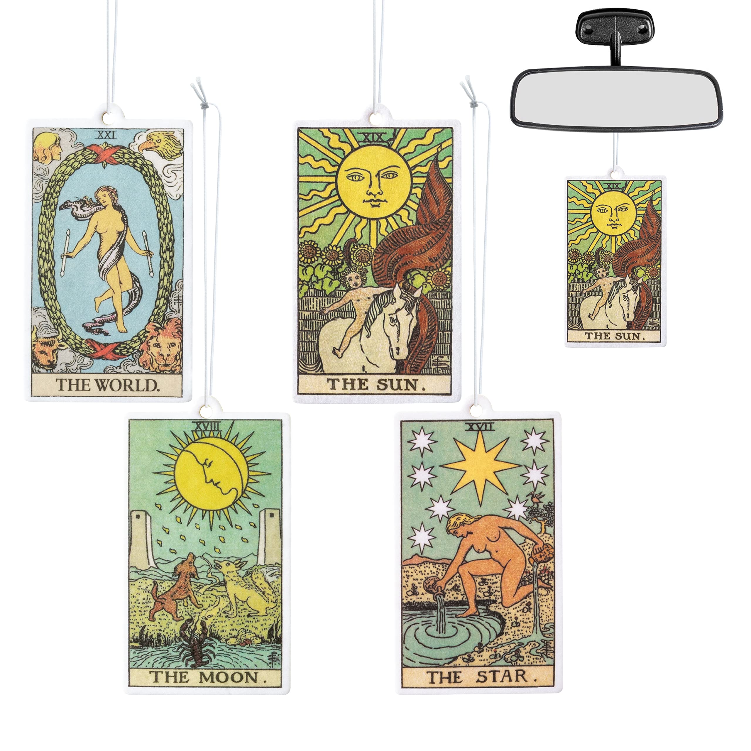 L1Rabe 4Pcs Hanging Air Freshener Fragrance Scented Cards, Tarot Cards Theme Car Aromatherapy Tablets For Car Bedroom Wardrobe S