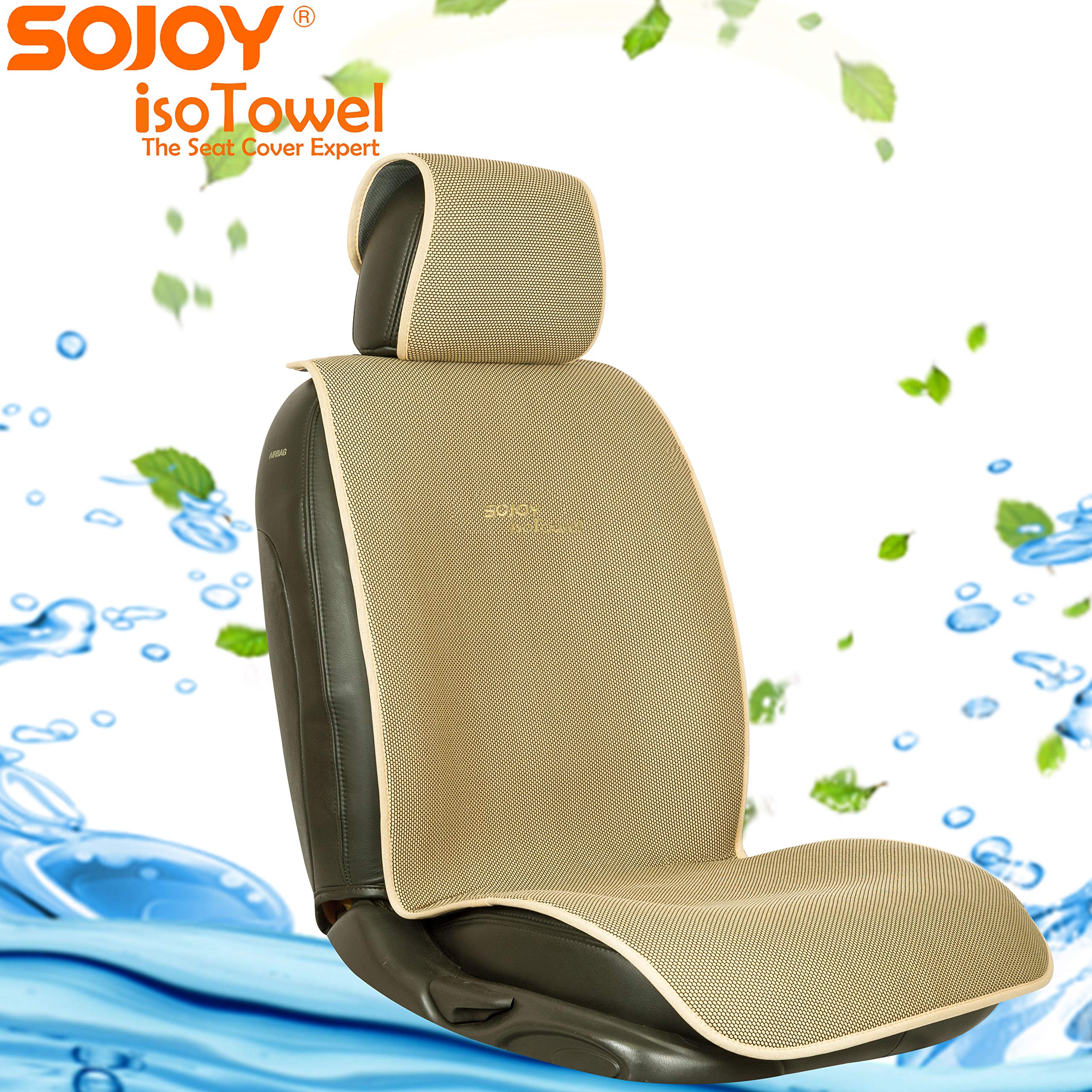Sojoy Isotowel Car Seat Cover, Microfiber Seat Protector With Quick-Dry Non-Slip Base,Car Seat Protector For All Workouts, All-W