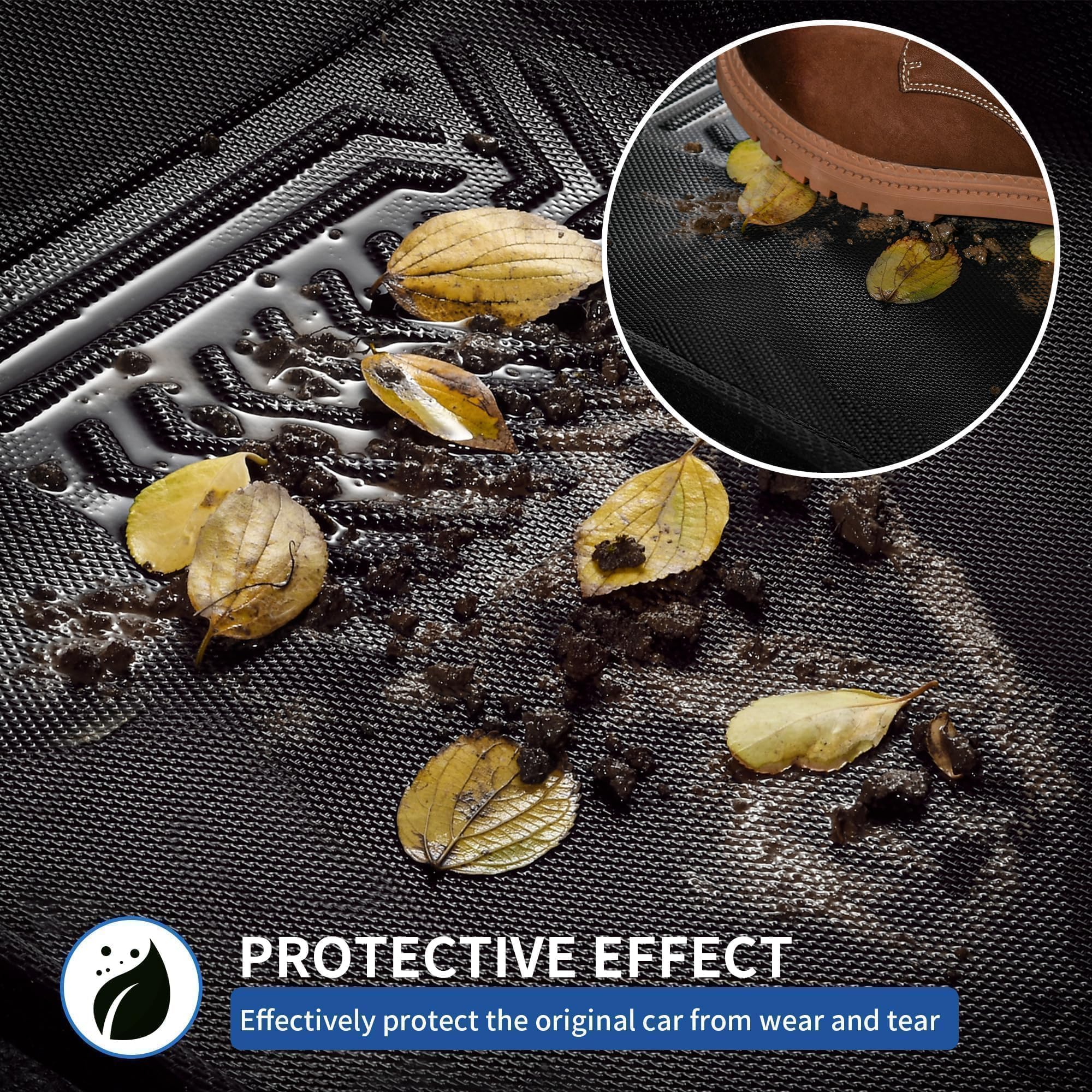 Oedro Floor Mats & Backrest Mat Fit For Tesla Model Y 7 Seater 2025-2020, All Weather Tpe Custom Fit For Model Y Floor Mats Acce