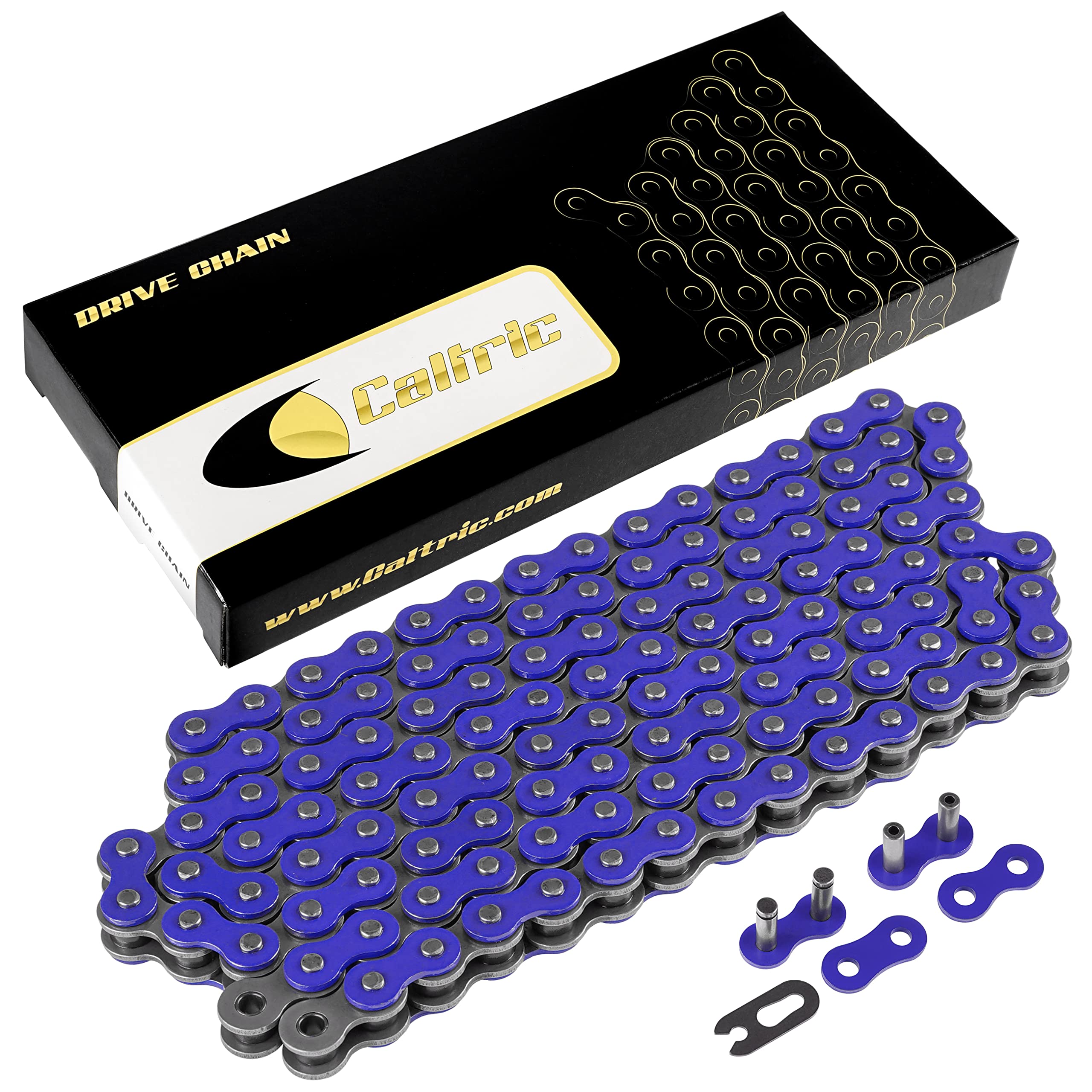 Caltric Blue 530-Pitch 120-Links Non-Oring Drive Chain Compatible with ATV/UTV/Quad/Side X Side/Motorcycle/Dirtbike/with Rivet a