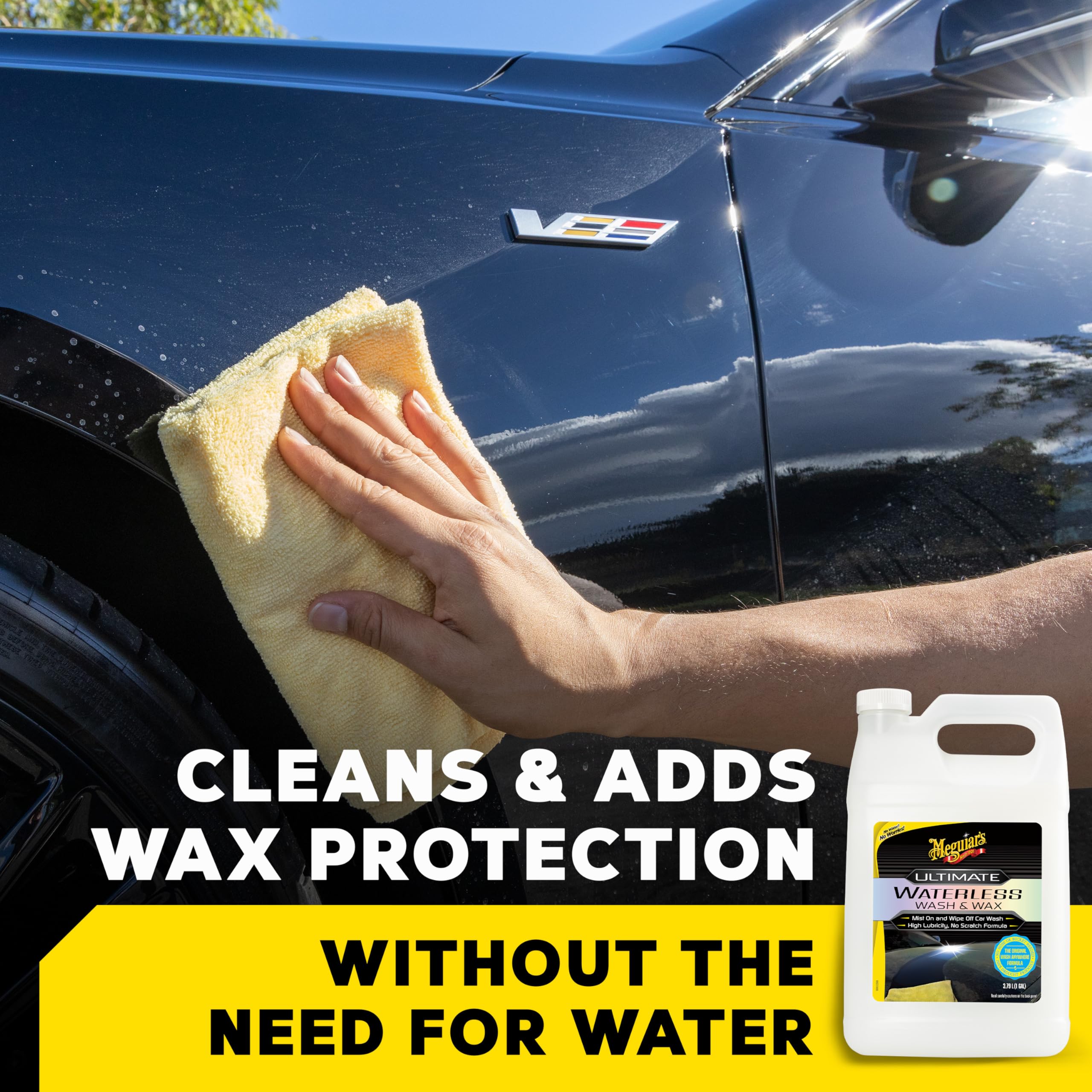 Meguiar'S Ultimate Waterless Wash & Wax, Scratch-Free Waterless Car Cleaning Spray That Makes Detailing Quick And Easy, 2-In-1 C