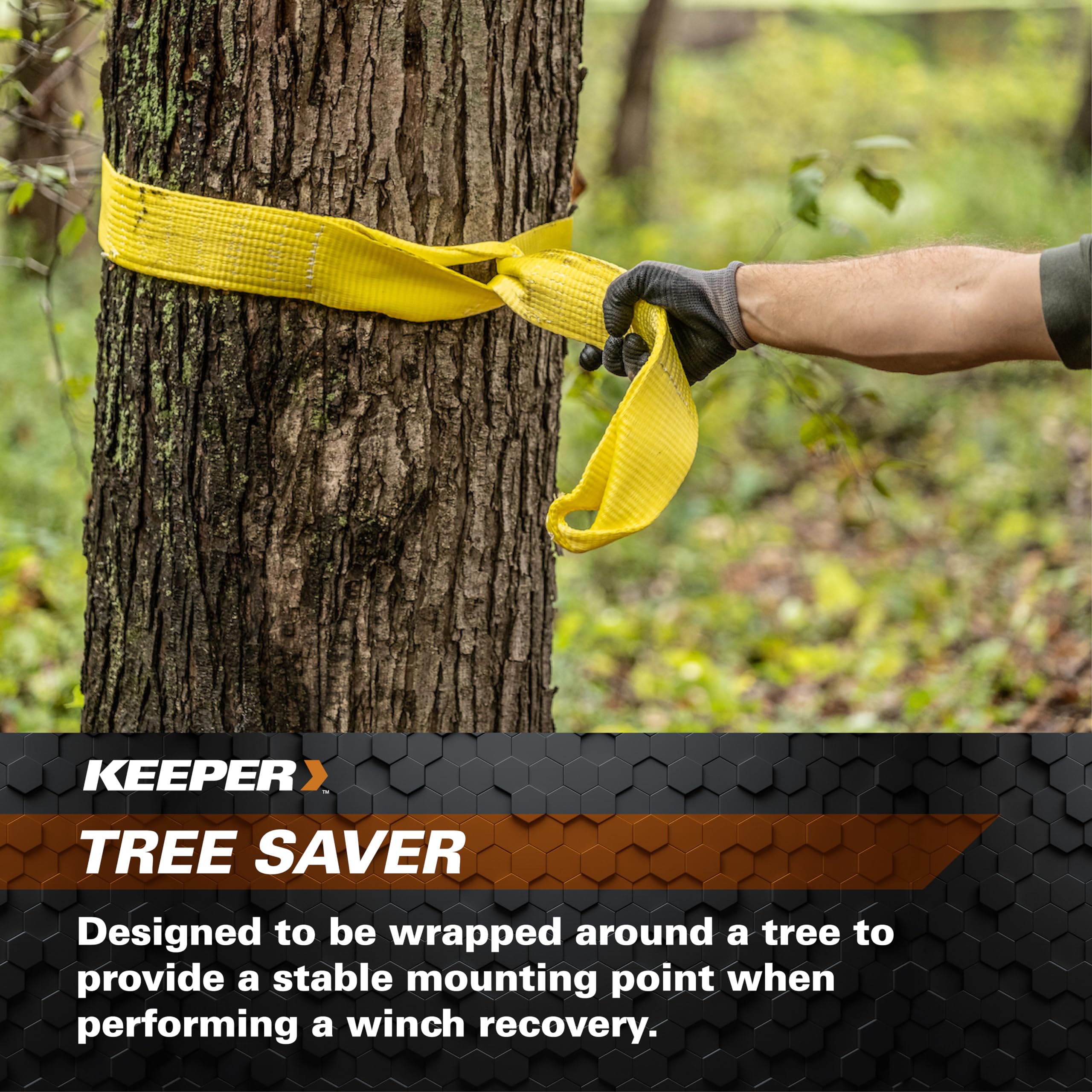 Keeper Hampton Prod 3” X 6’ Tree Saver Winch Strap For Electric - 10,000 Lbs. Working Load Limit And 30,000 Lbs. Break Strength