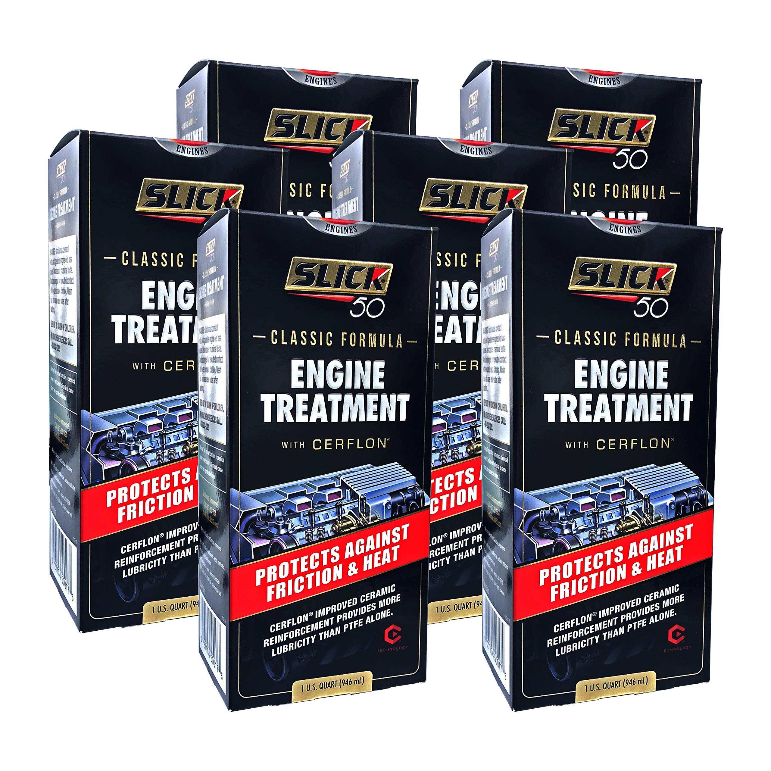 Slick 50 Ceramic Engine Treatment With Cerflon Ptfe Classic Original | 32 Oz., 6-Pack