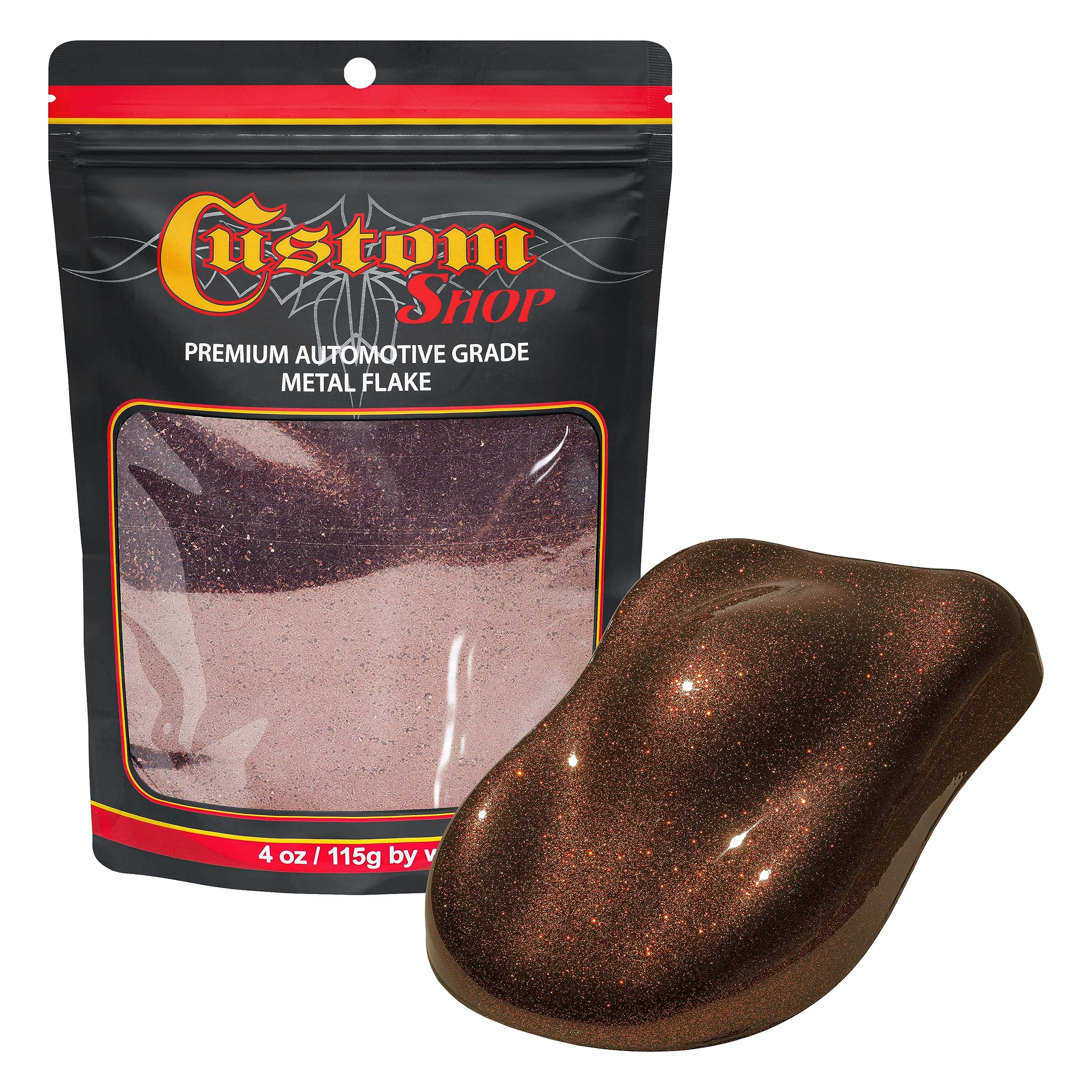 Custom Shop - Rootbeer - 4-Ounces of Large Metal Flake .025'' 625 Micron Size - Premium Automotive Grade Flake, UV, Fade & Solve
