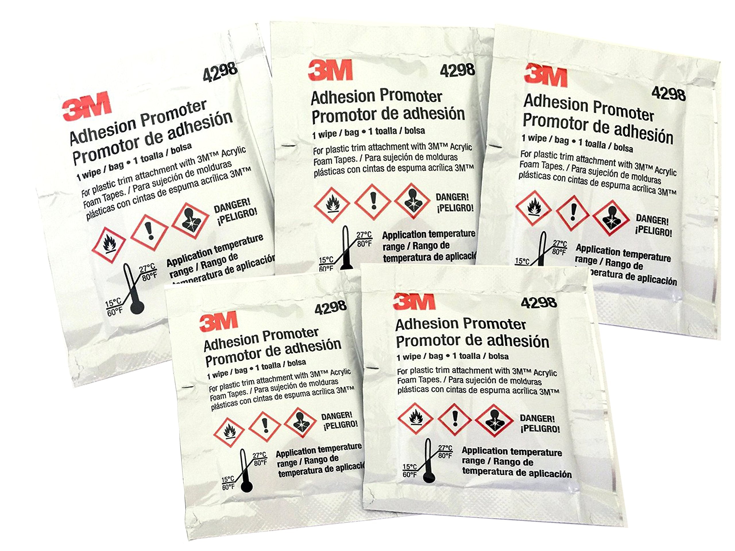 3M 4298 Adhesion Promoter, 5 Sponge Applicators (Choose 5 Or 25 Qty)