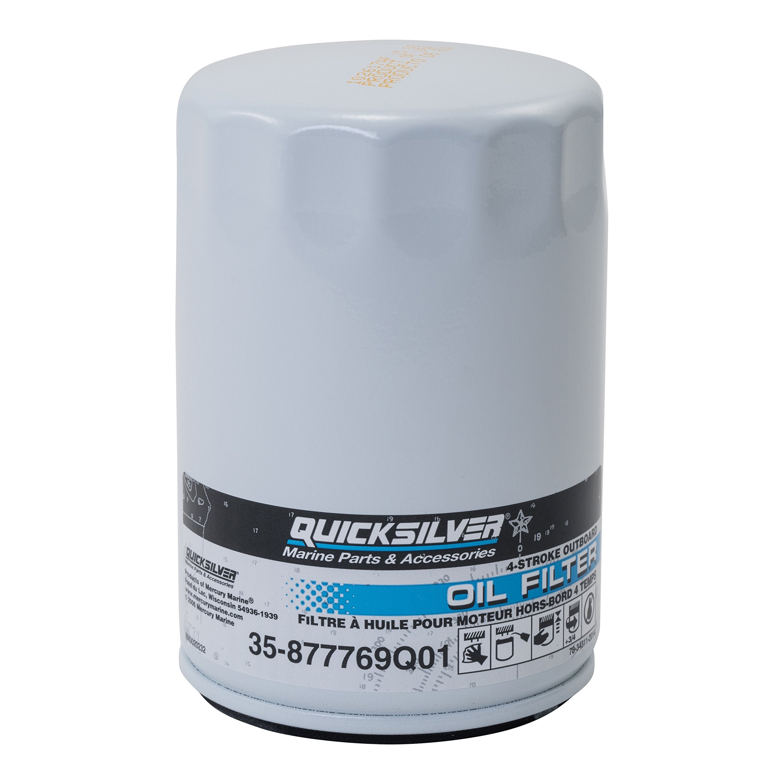 Quicksilver 877769Q01 Oil Filter For Mercury Verado Six-Cylinder Outboards