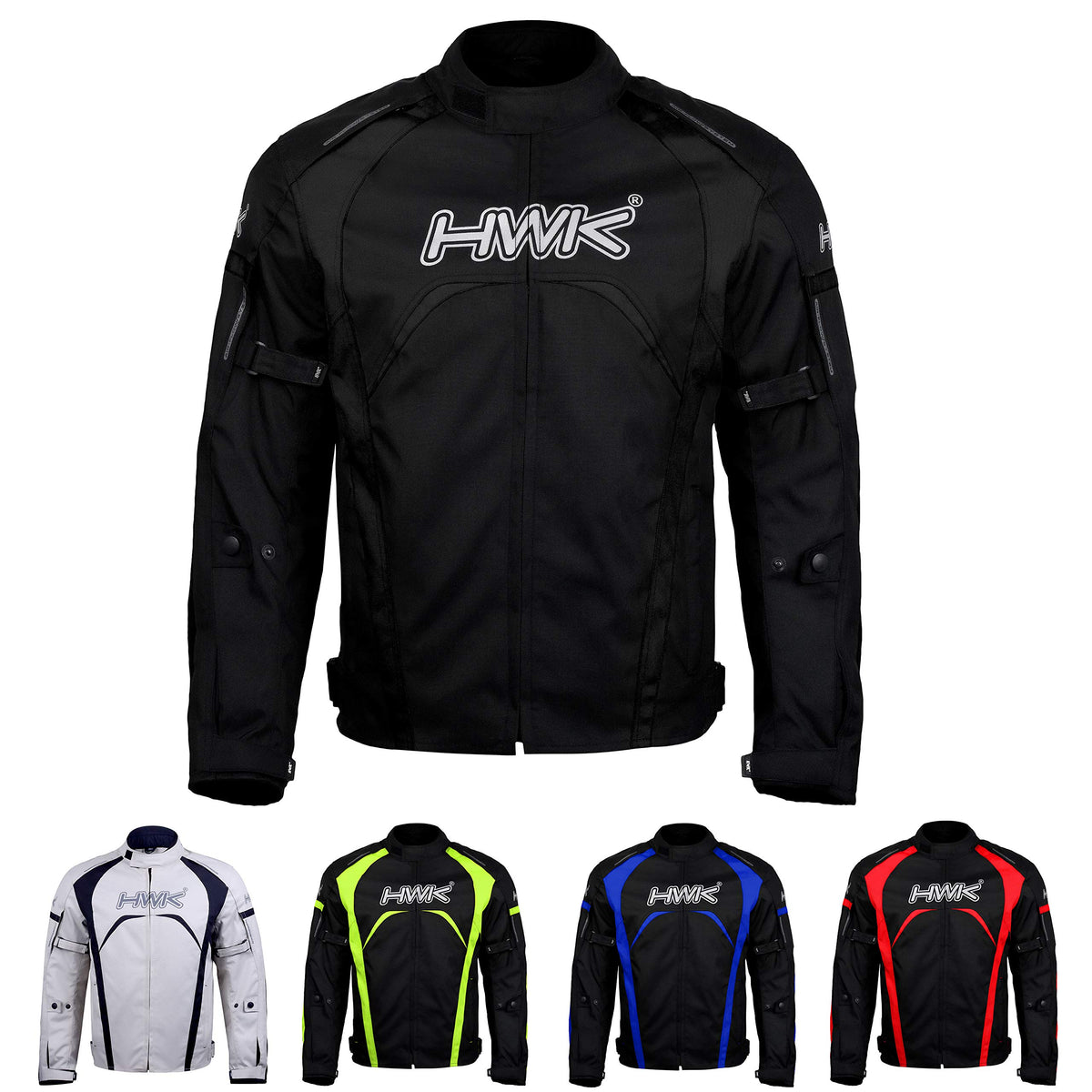 Hwk Men'S & Women'S Waterproof Motorcycle Jacket With High Visibility Rain Shield, Ce Armor, Adjustable Polyester Riding Gear Fo