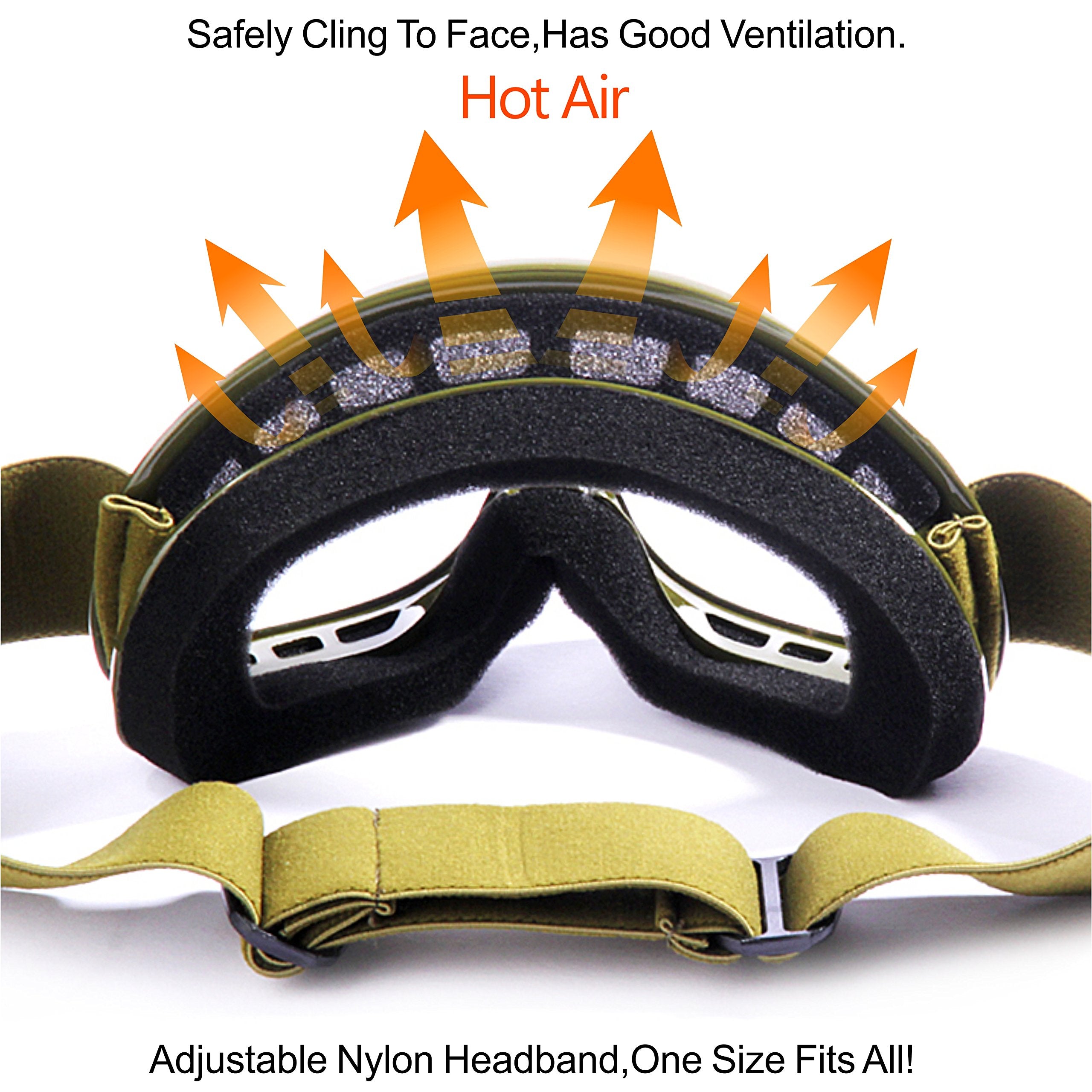 Glx Yh15 Anti-Fog Impact-Resistant Kids Youth Atv Off-Road Dirt Bike Motocross Goggles For Boys & Girls (Red, One_Size)