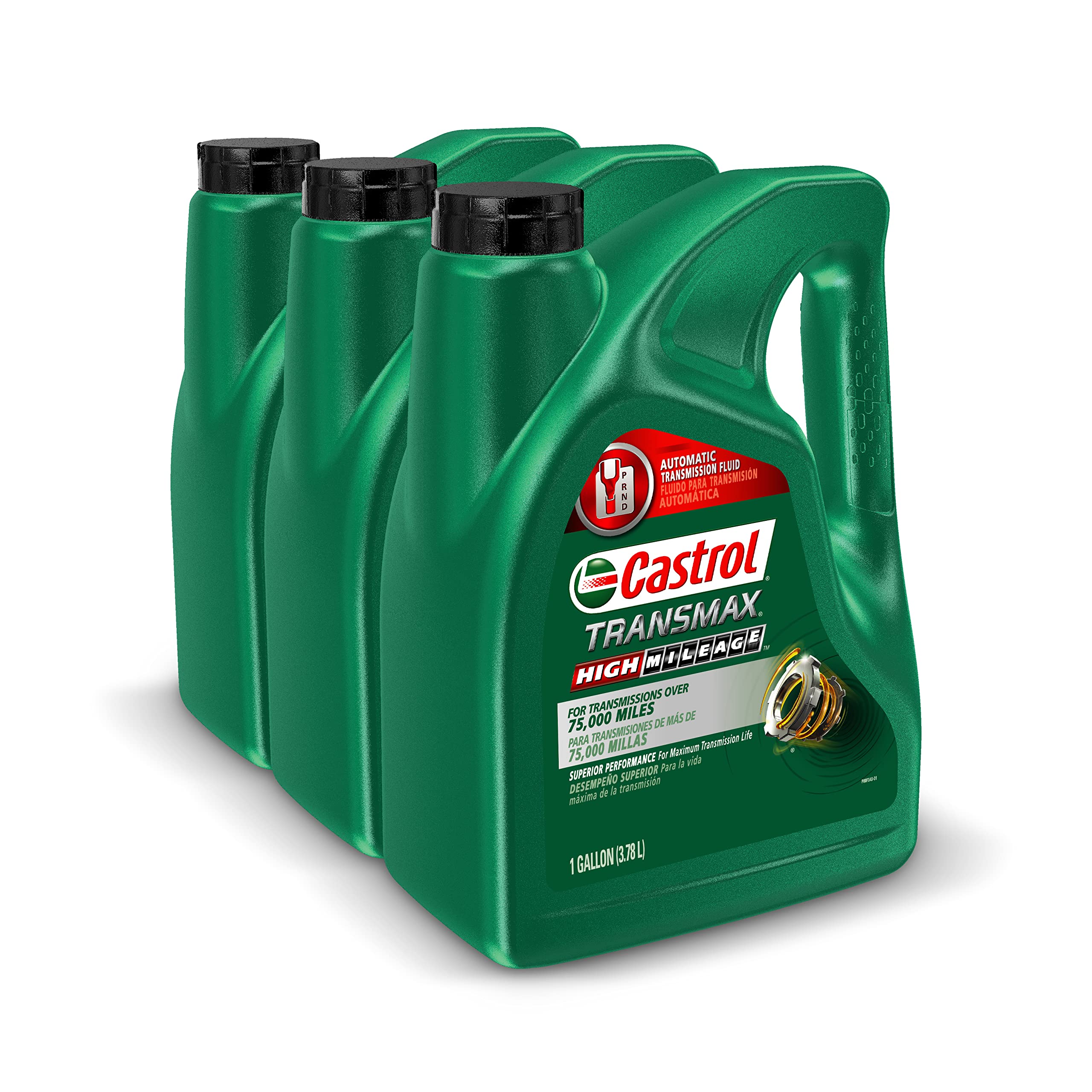 Castrol Transmax Atf Green High Mileage Transmission Fluid - 1 Gallon, (Pack Of 3)