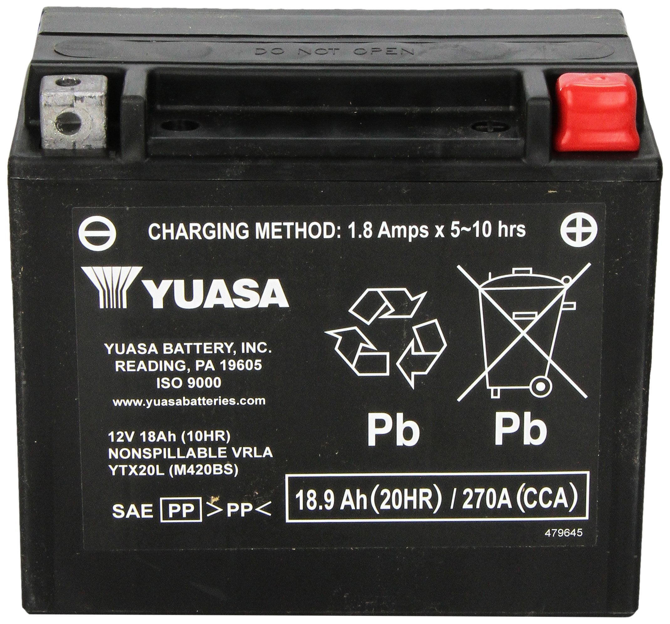 Yuasa Yuam420Bs Ytx20L Factory Activated Agm Battery