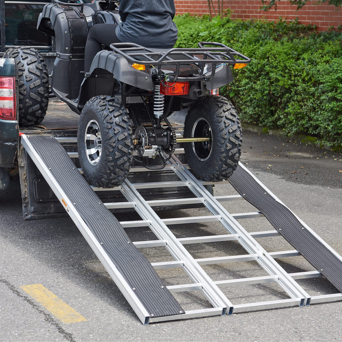 TaiH Leo Tri-Fold Snowmobile Ramp, 85 L x 54 W Snowmobile Loading Ramp, 1500LBS Capacity Truck Ramp for Loading ATVs, UTVs, 