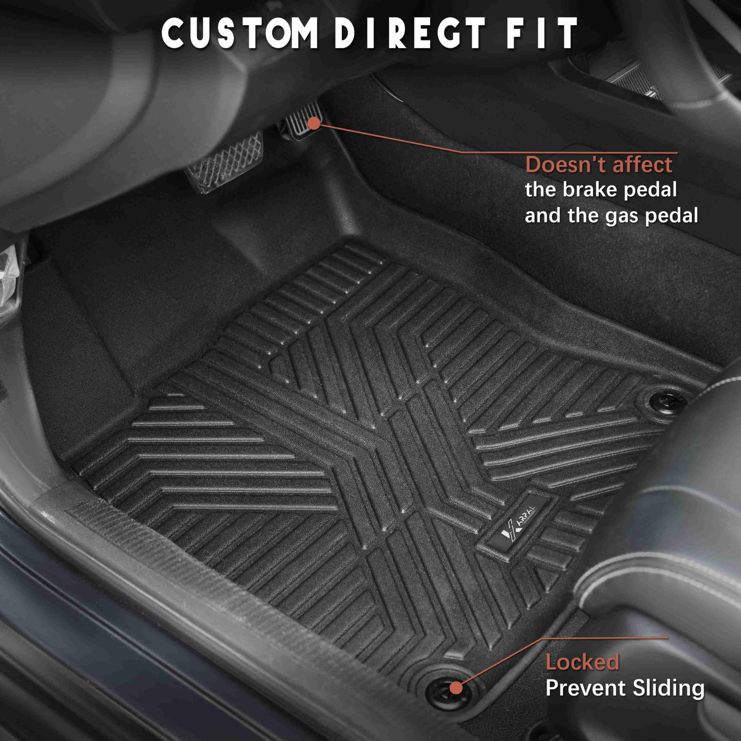 Karpal Floor Mats Fit For 2016-2021 Honda Civic Coupe/Sedan/Type R/Insight, 2017-2021 Honda Civic Hatchback, Front & 2Nd Row, Tp