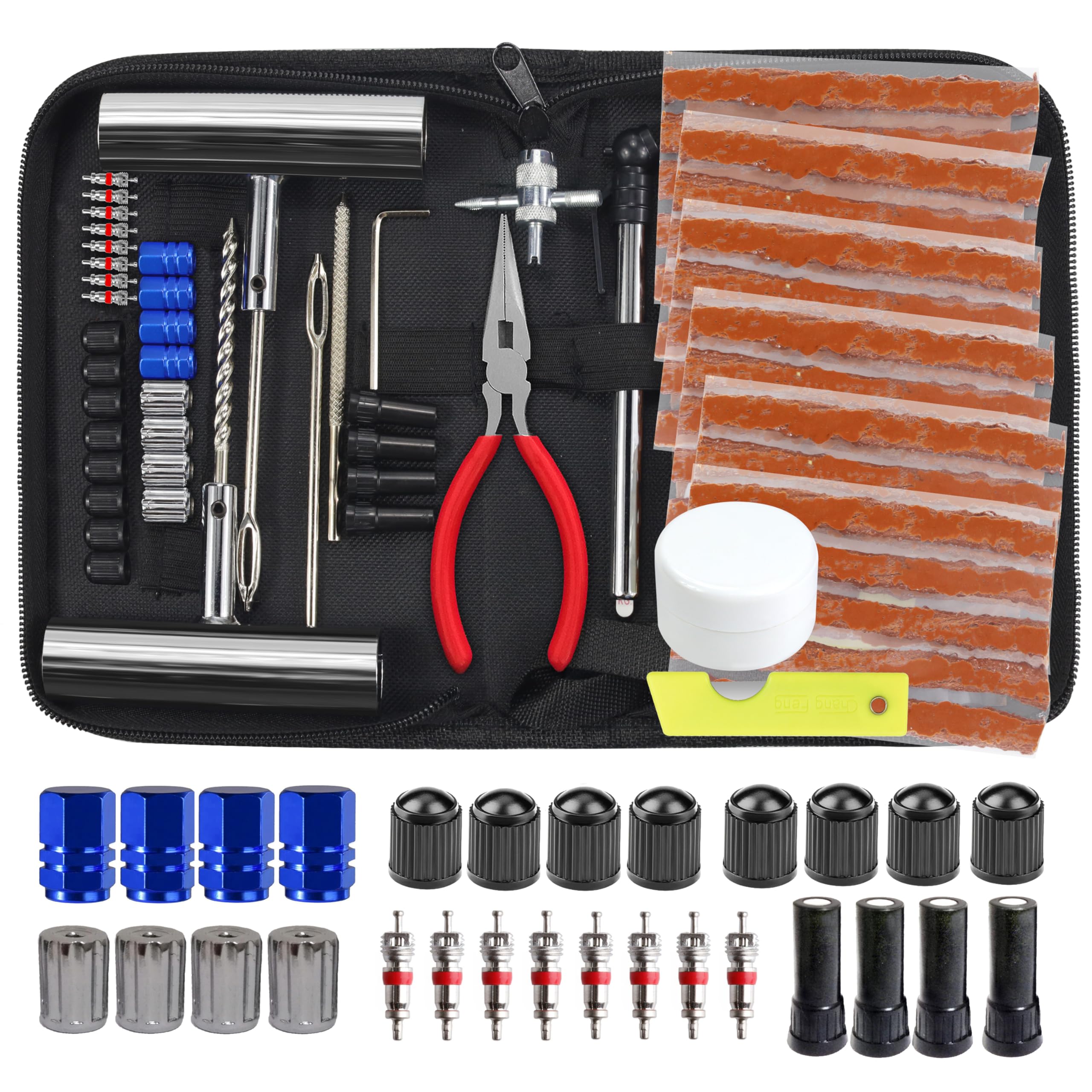 Tire Repair Kit, 68Pcs Heavy Duty Tire Plug Kit, Universal Tire Repair Tools Flat Tire Puncture Repair For Car, Motorcycle, Truc