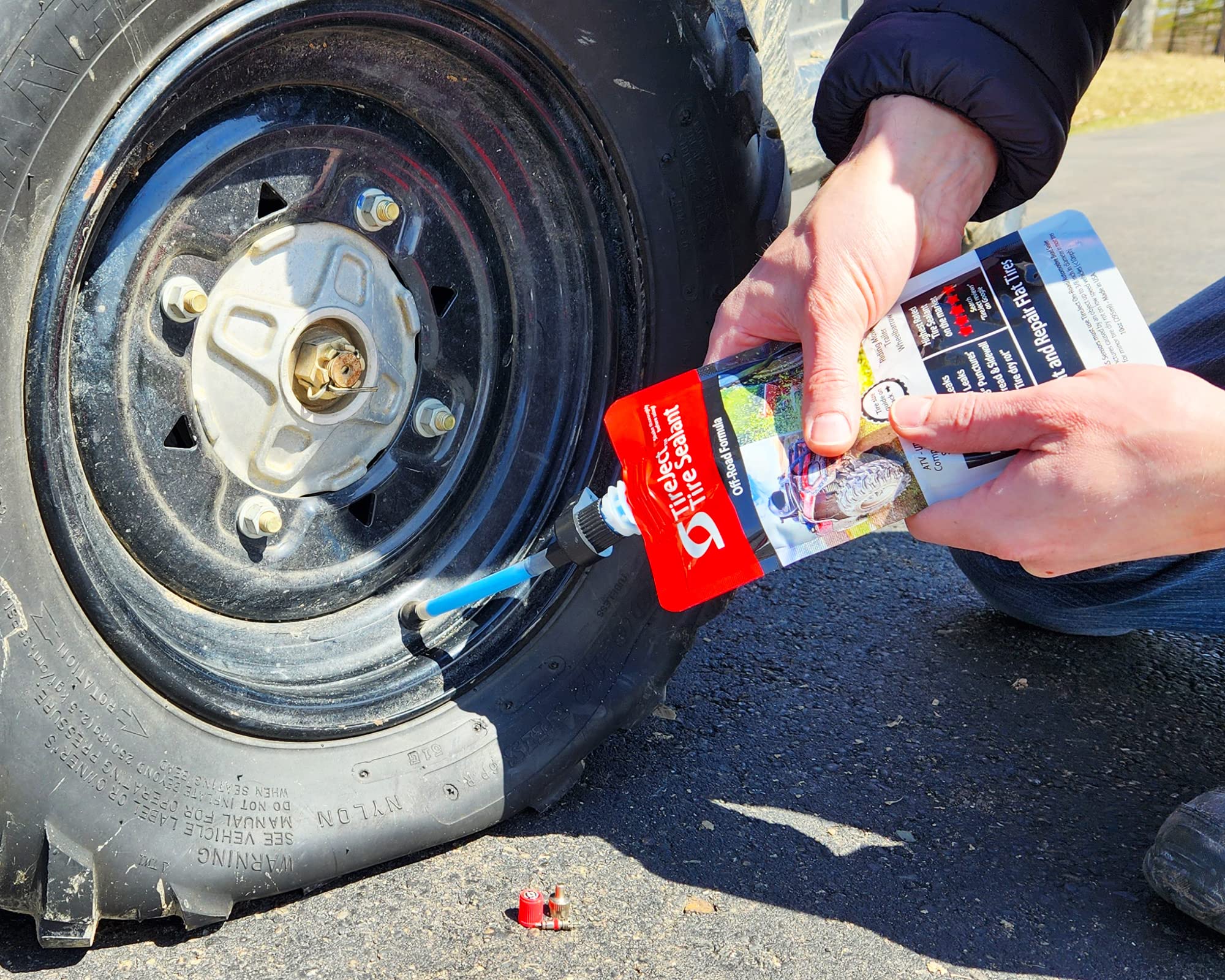 Tireject Off-Road Tire Sealant Kit - 5-In-1 Sealing - Fix And Prevent Flat Tires (10Oz)