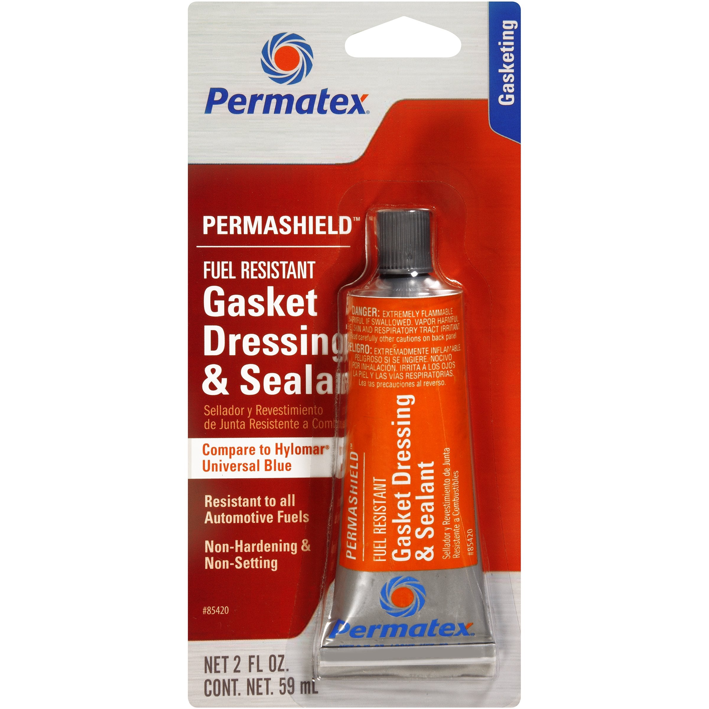 Permatex 85420 Permashield Fuel Resistant Gasket Dressing & Sealant, 2 Oz Tube (Pack Of 6)