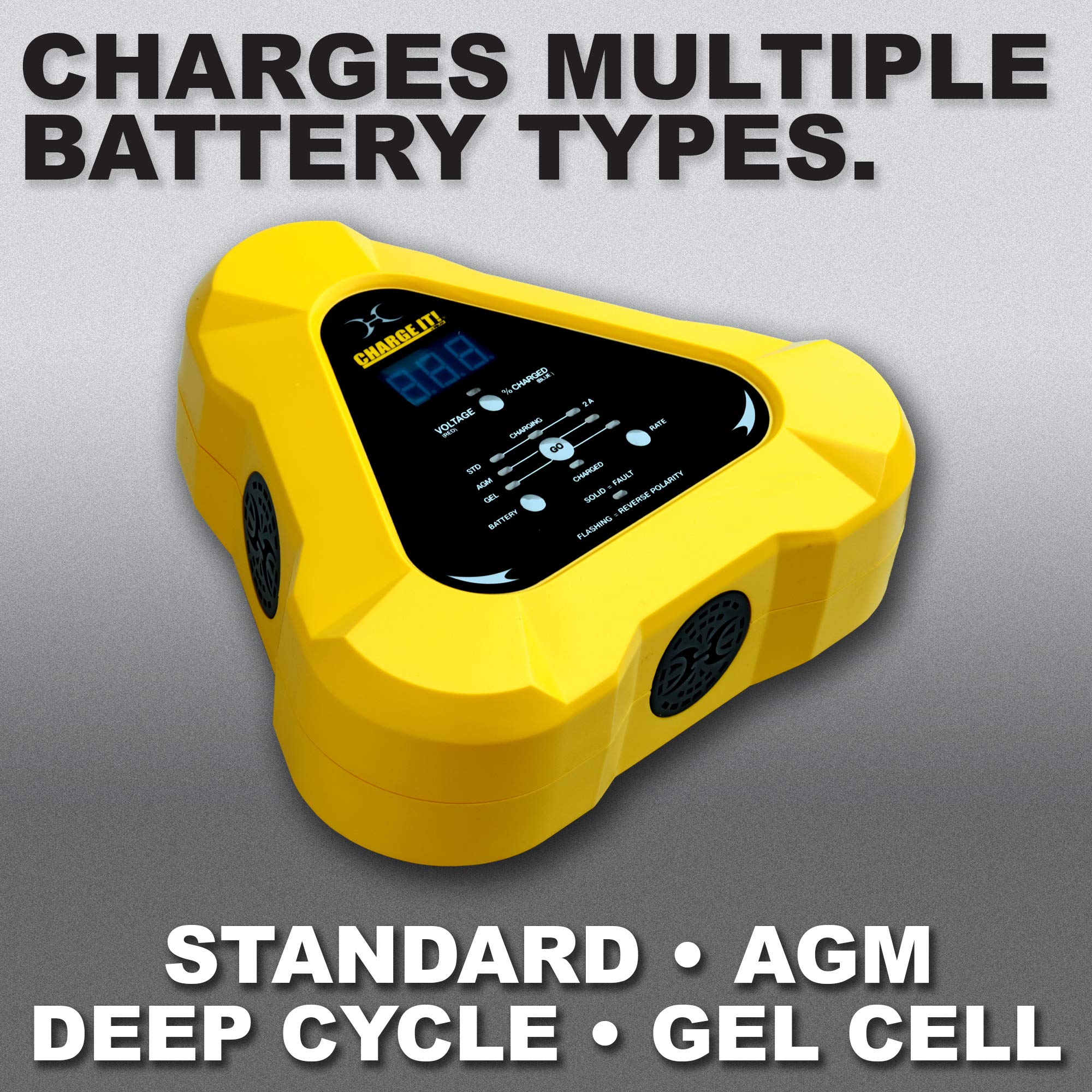 Clore Automotive CHARGE IT! 4520 12 Volt 20 Amp Fully-Automatic Smart Battery Charger, Battery Maintainer, and Desulfator, Yello