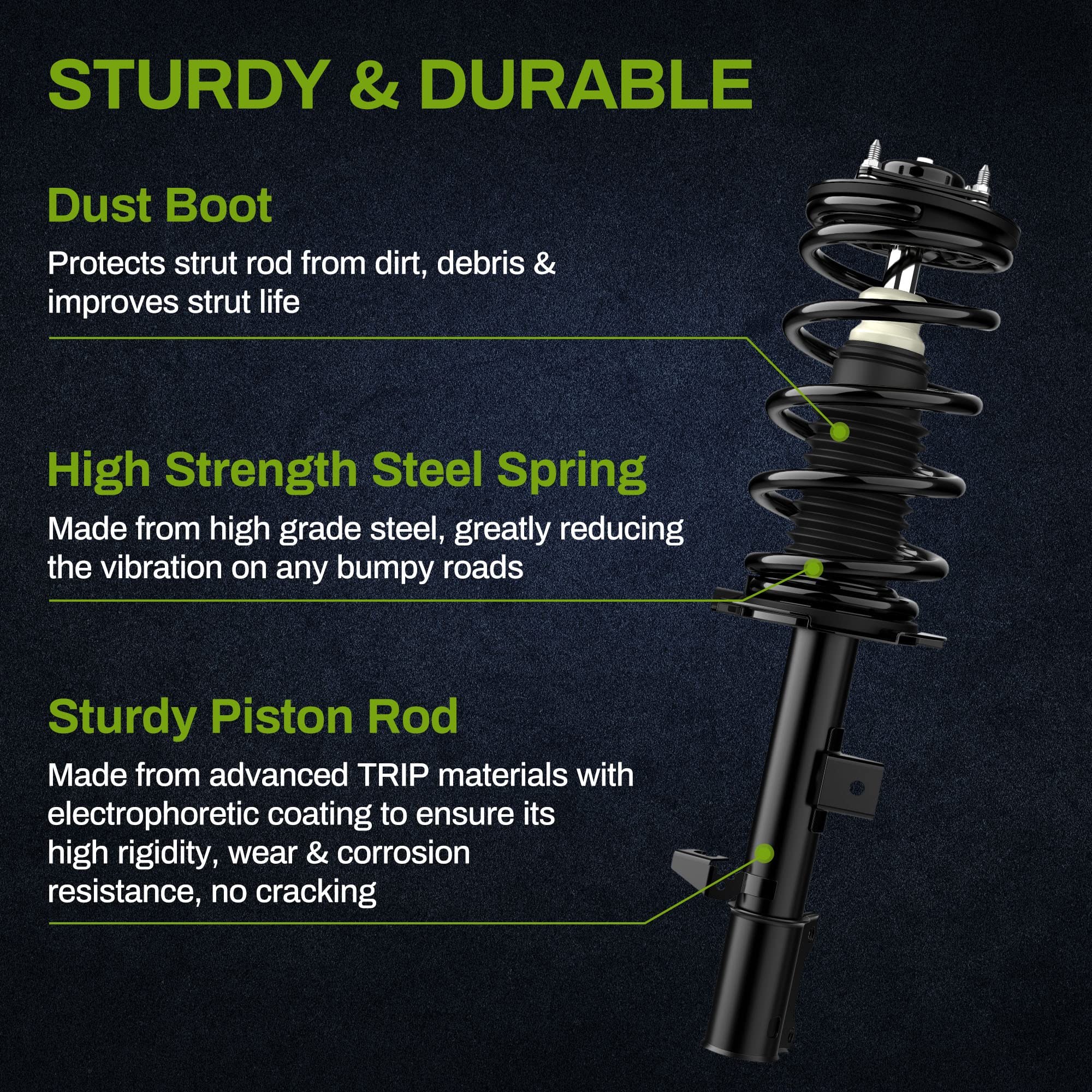 Autosaver88 Front Complete Struts & Coil Spring Assembly Compatible With 2001-2012 Ford Escape, 2001-2006 & 2008-2011 Mazda Trib