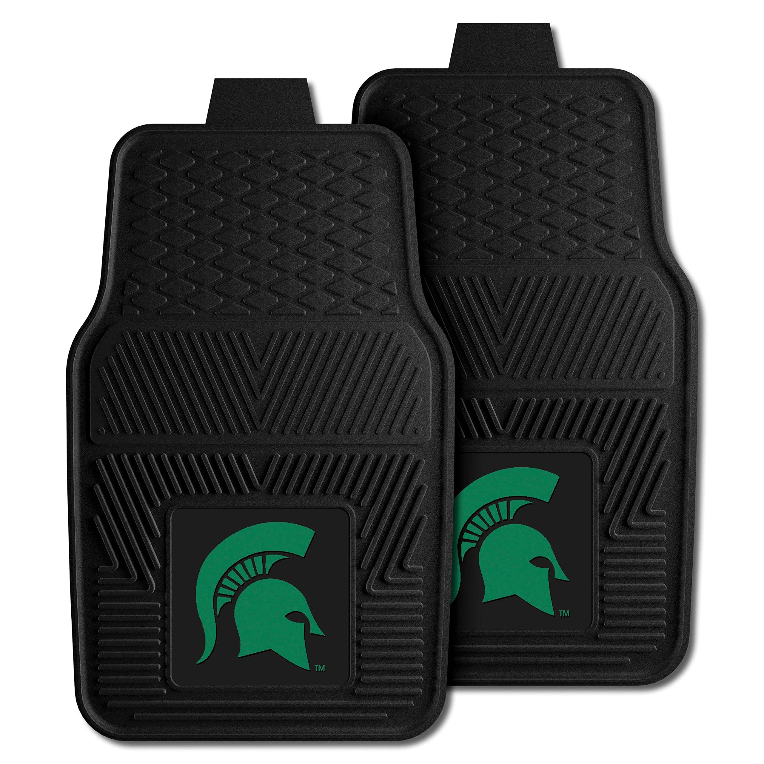 Fanmats Michigan State University Spartans Set of 4 Car Mats for Cars, SUV, Pickups - All Weather Protection, Deep Reservoir Des