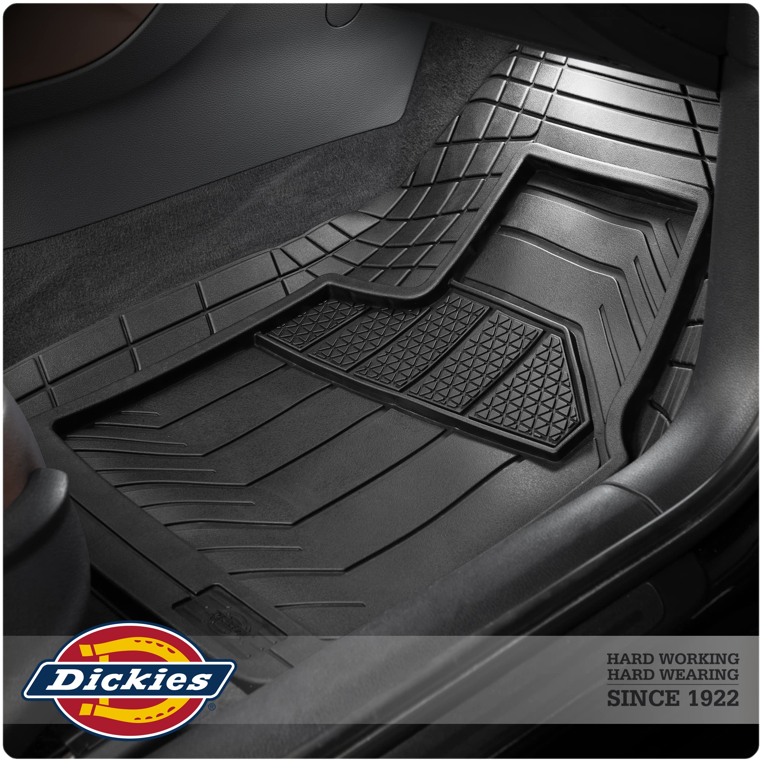 Dickies Maximum Coverage Floor Mats, All-Weather Floor Mats, Trim-To-Fit Floor Mats For Cars, All-Season Automotive Floor Mats F