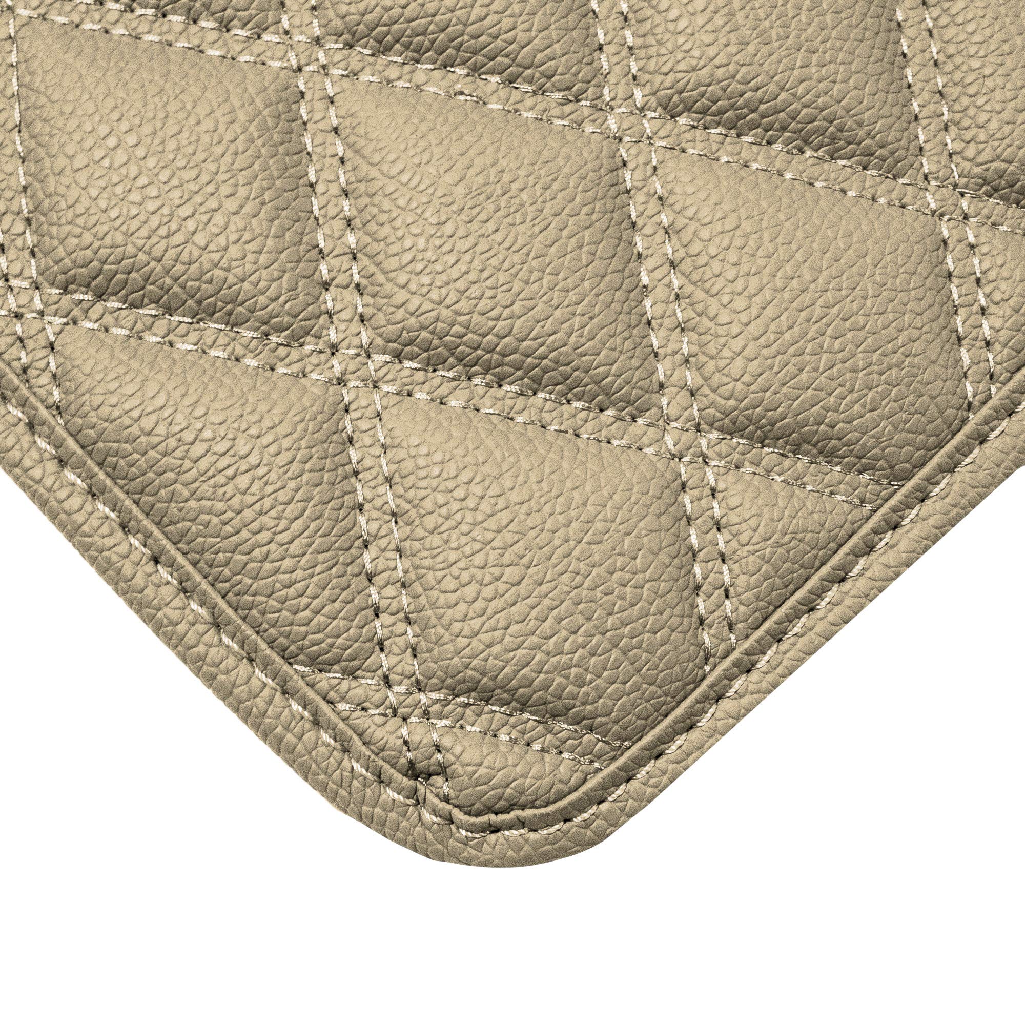 Fh Group F16501 Deluxe Heavy-Duty Faux Leather Multi-Purpose Cargo Liner, Diamond, 14   , Beige Color W. Gift- Fit Most Car, Tru