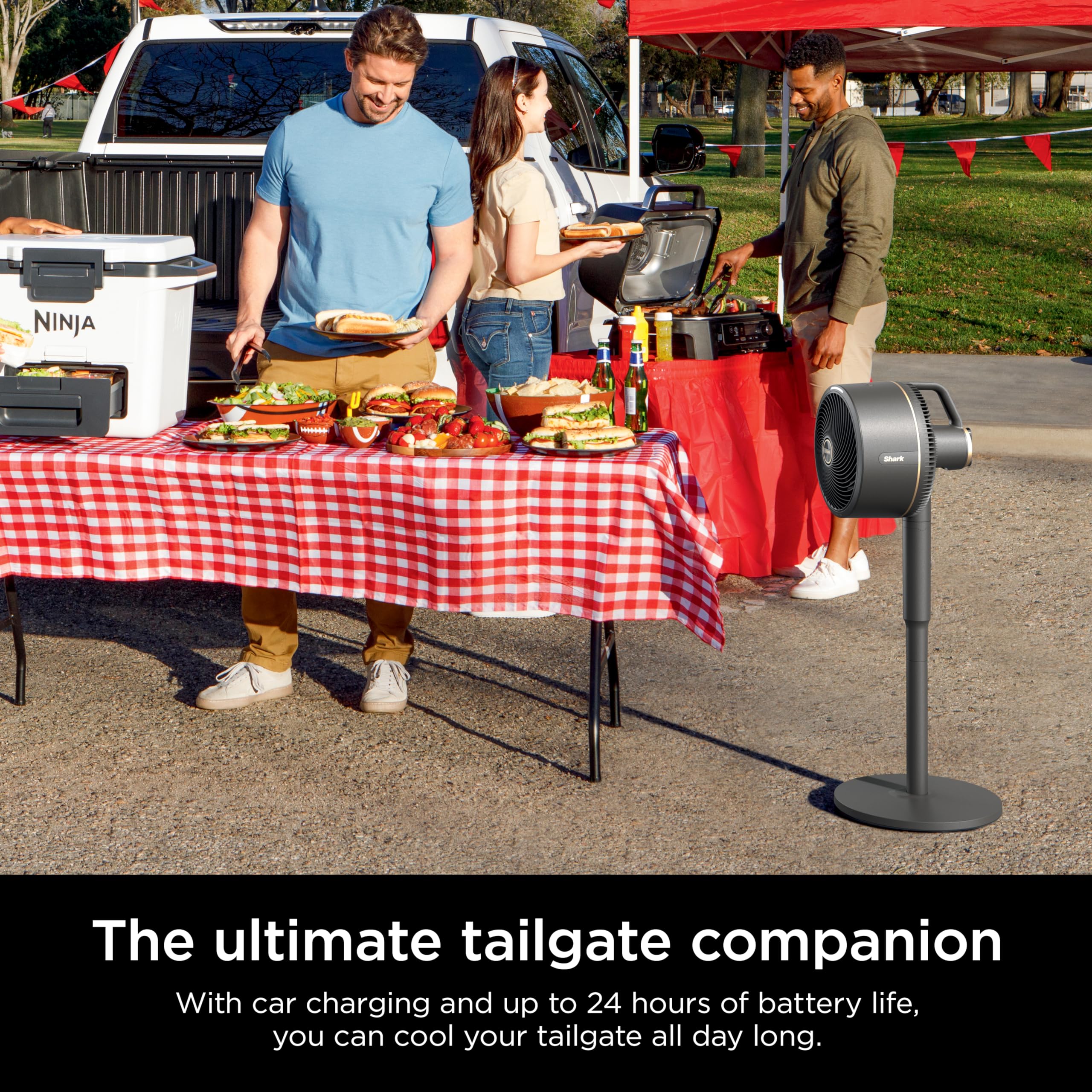 Shark FlexBreeze Fan On-the-go 12V Car Charger, FA20XCAR, Black