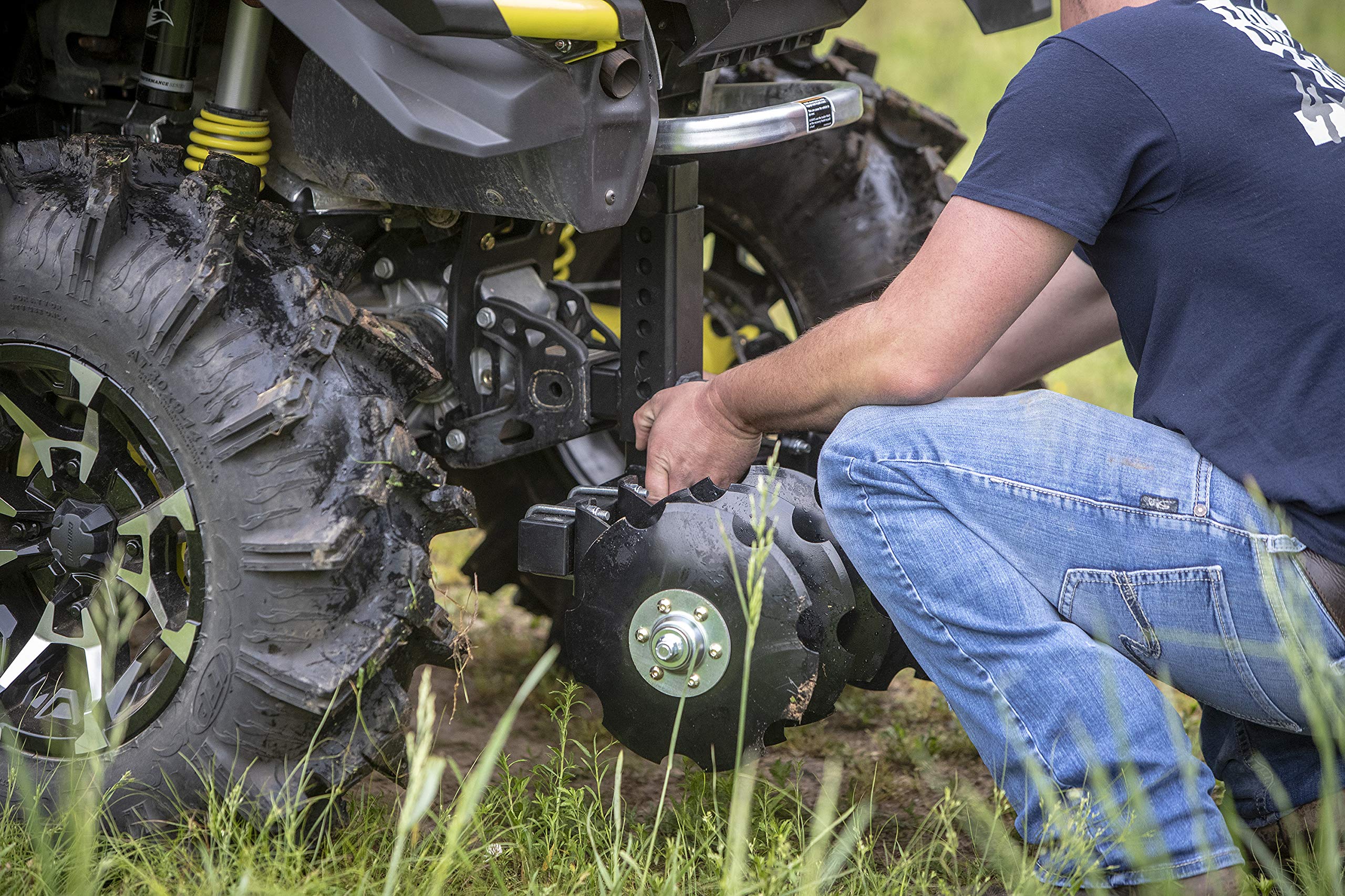 Battle Armor Designs Big Buck 28'' Cut Width ATV/UTV Disc Plow Harrow with Universal 2'' Receiver Mount, Cultivates 1 to 2 Acres