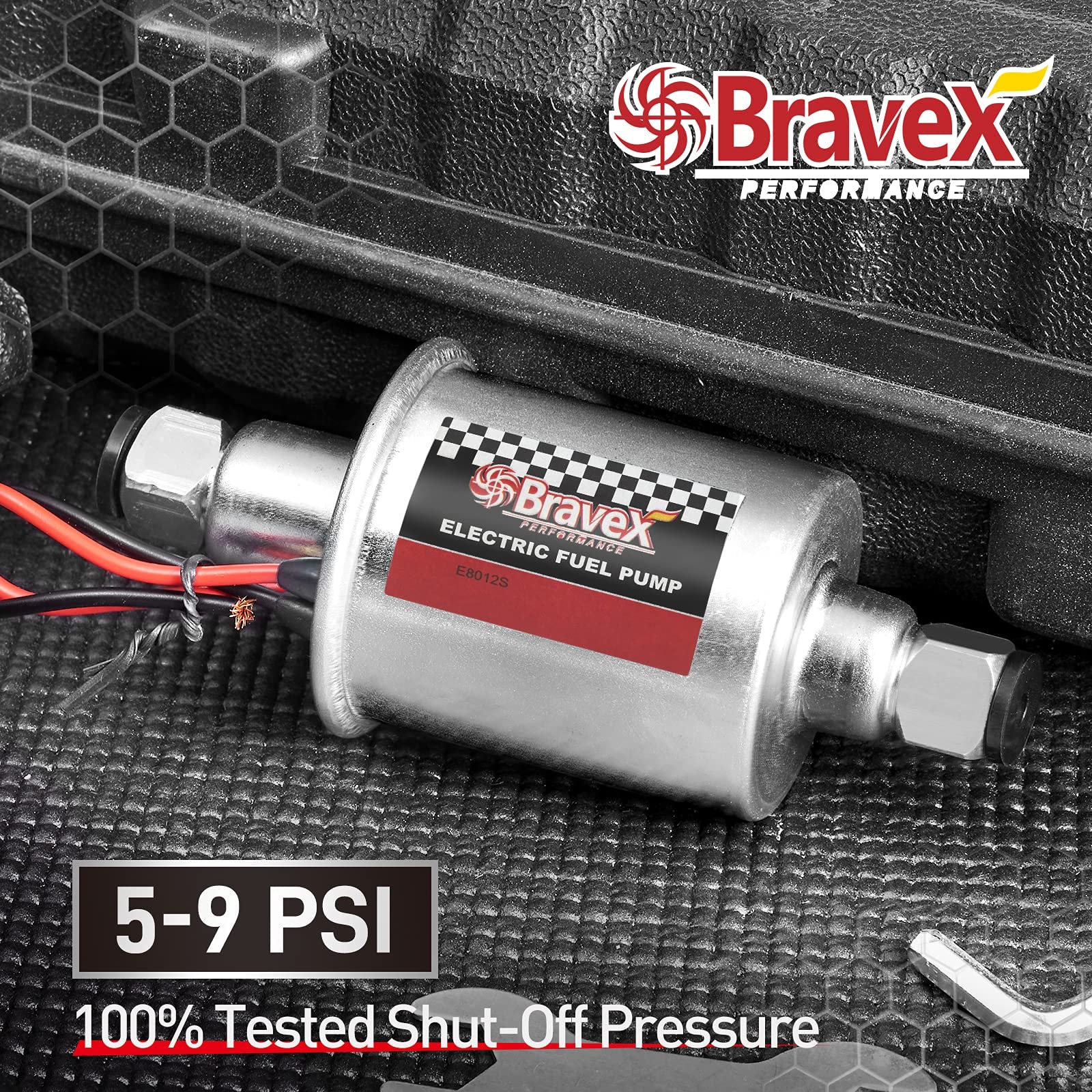 E8012S Universal Electric Fuel Pump Low Pressure 5-9 Psi 12V W/Installation Kit