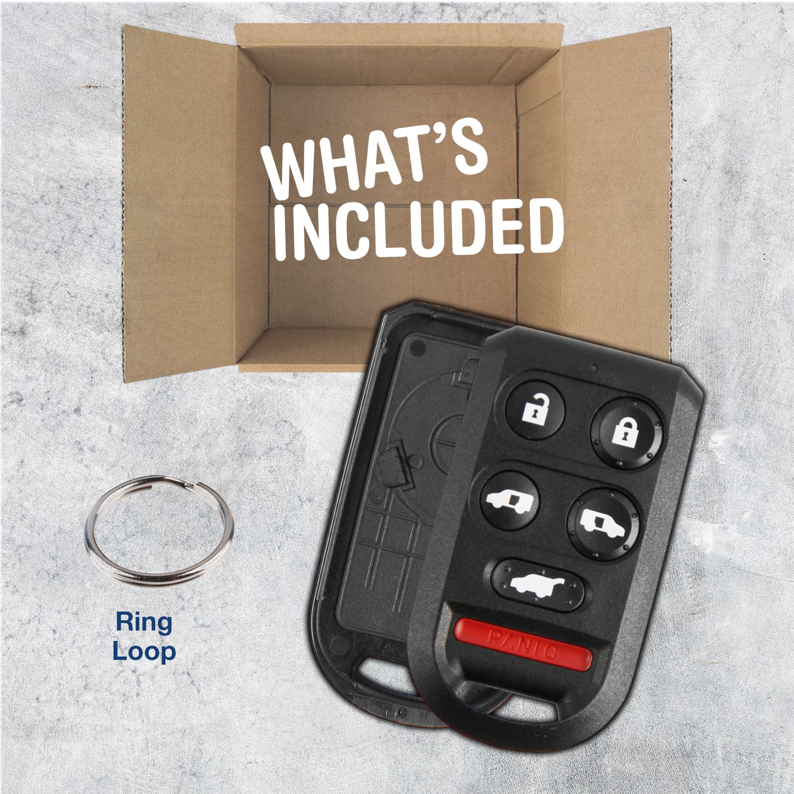 Keylessoption Key Fob Cover Case Replacement For 2005 2006 2007 2008 2009 2010 Honda Odyssey Remote Shell, 6-Button Oucg8D-399H-