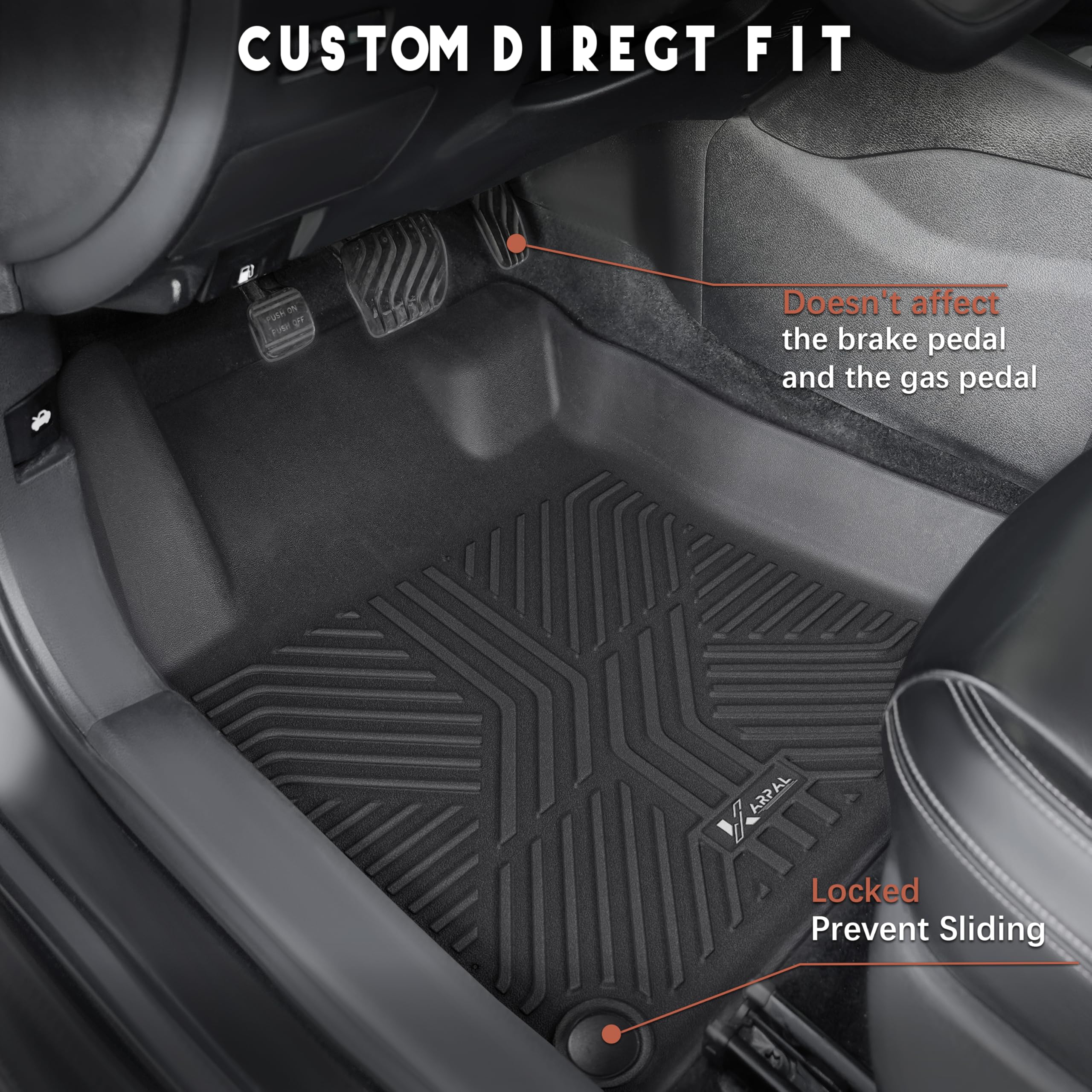 Karpal Floor Mats For Nissan Altima 2019-2024 2025, Front & 2Nd Row, Tpe Rubber All Weather Protection Heavy Duty Floor Liners A
