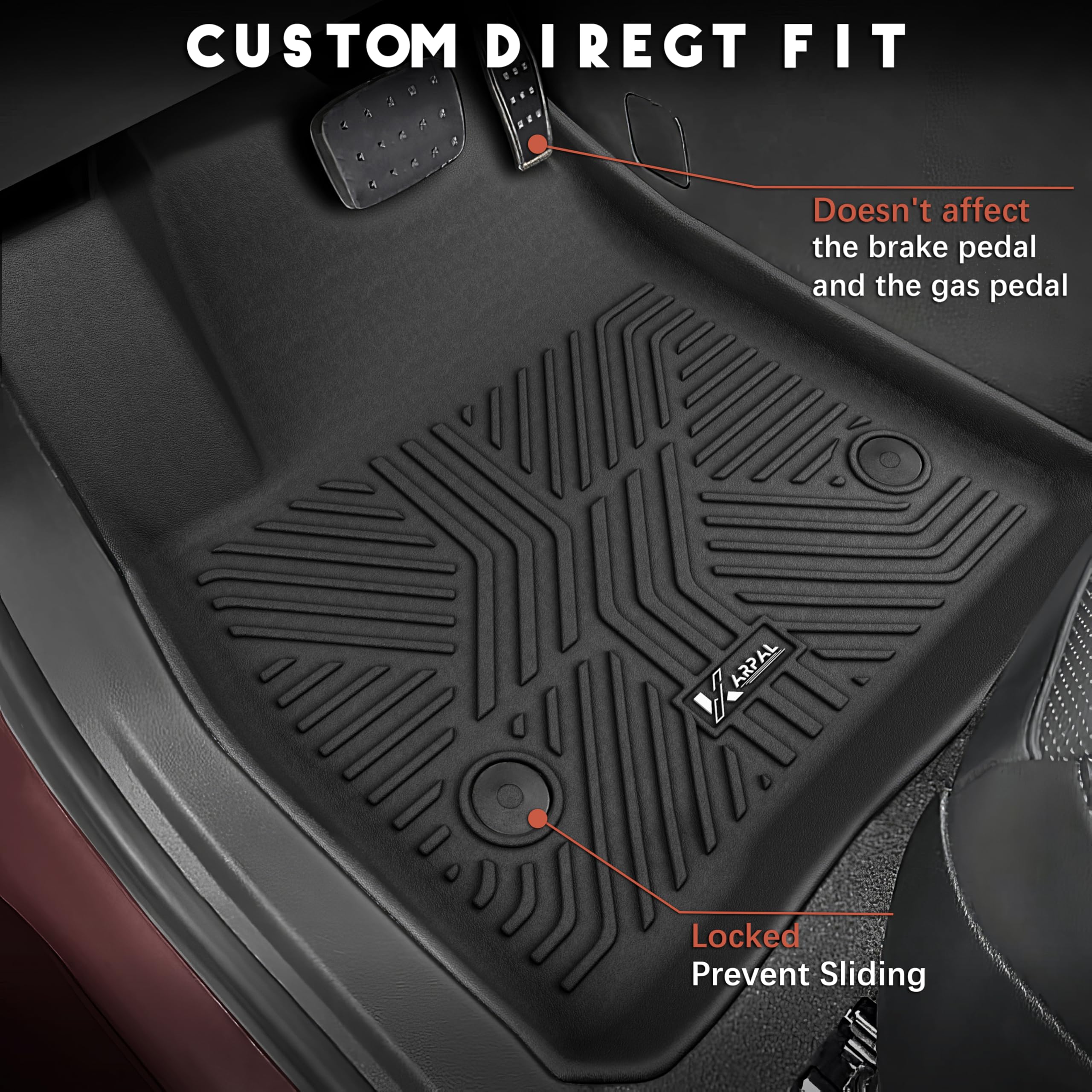 Karpal Floor Mats Fit For Chevrolet Chevy Blazer 2019-2025 (Gas Only), Tpe Rubber All Weather Protection Heavy Duty Floor Liners