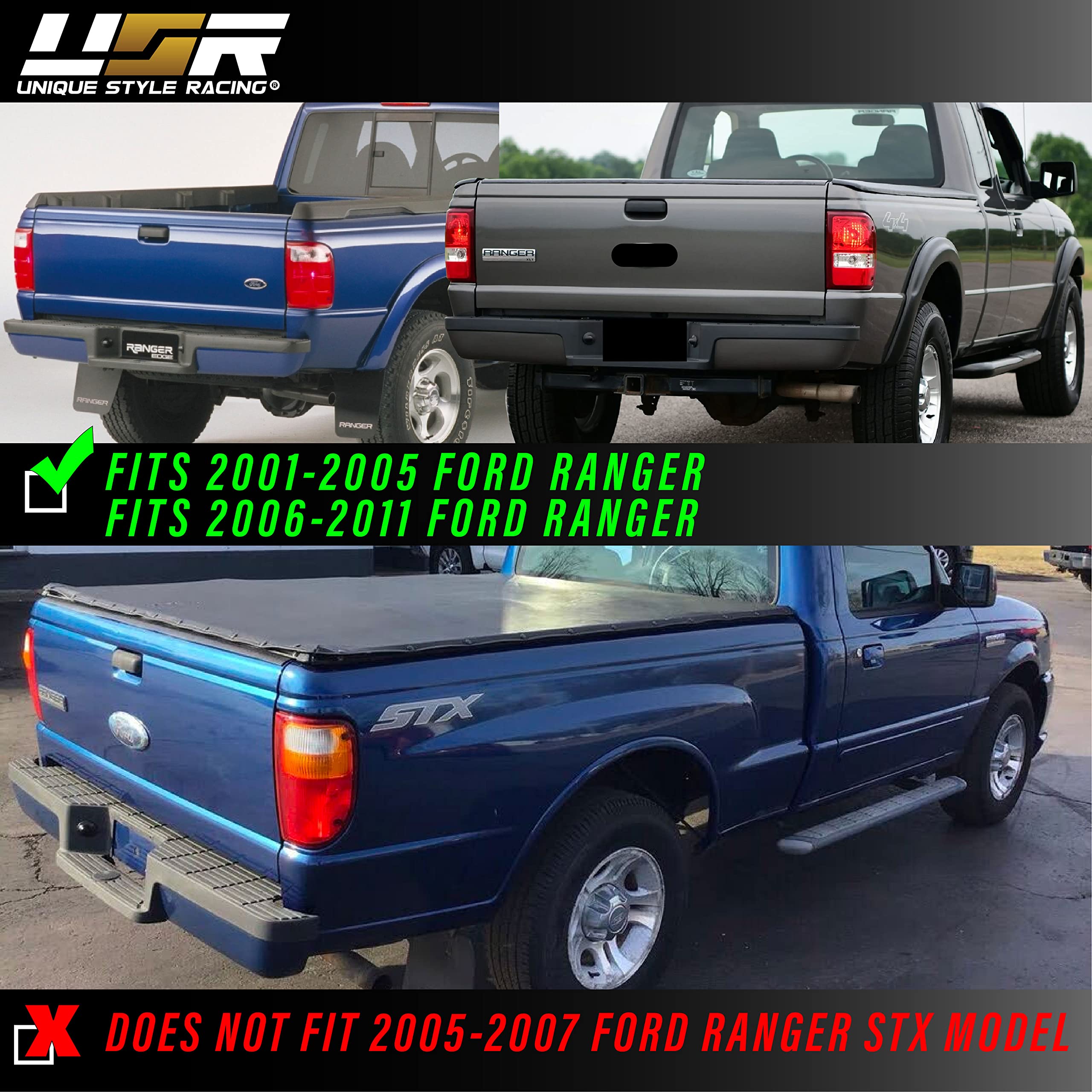 USR DEPO 01-11 Ranger Dark Cherry Red Clear Rear Tail Lights (Left + Right) Compatible with 2001-2011 Ford Ranger (Dark Cherry R