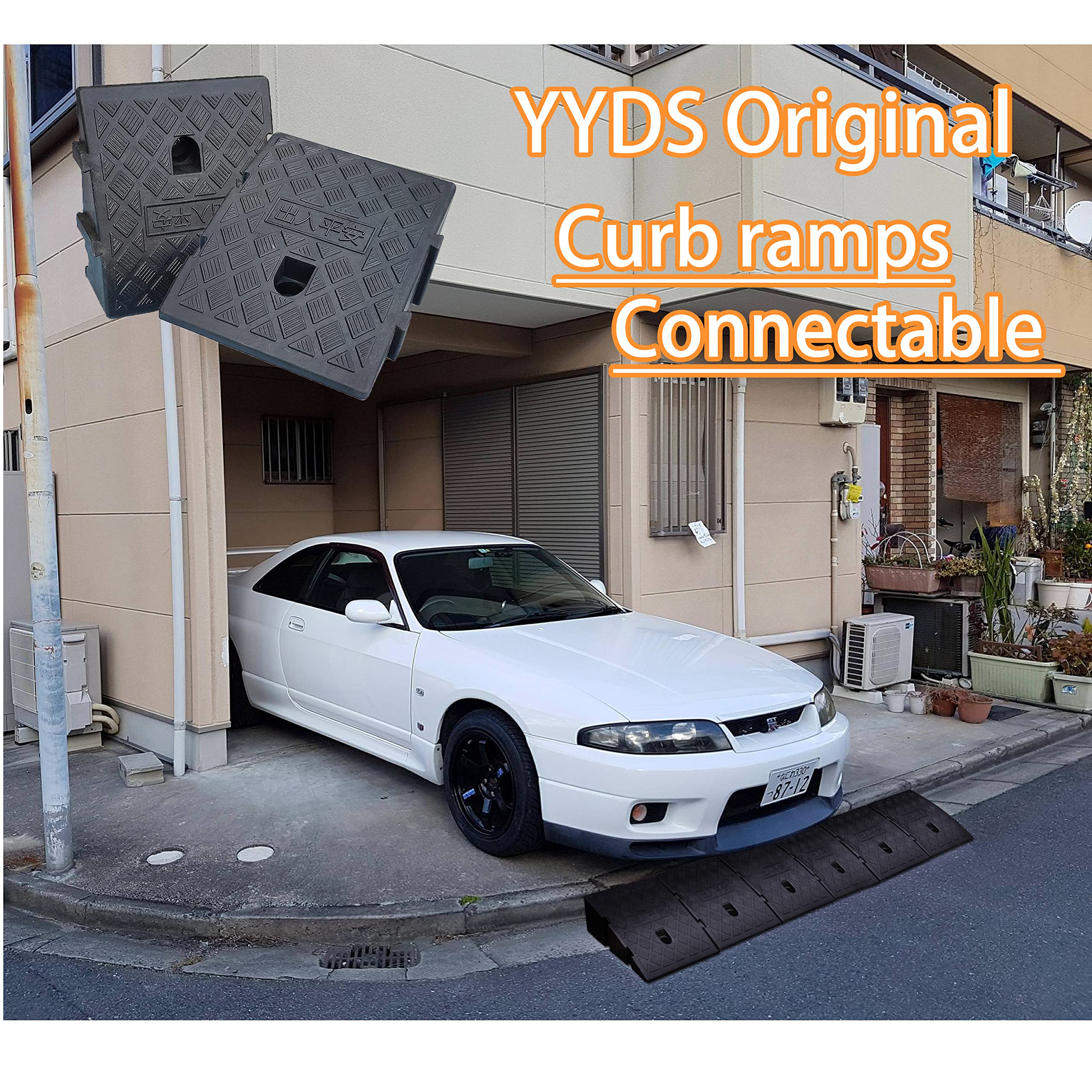 Curb Ramp, Portable Lightweight Plastic Driveway Curb ramps,Ramps for Low Cars,Motorcycle Ramp,Curb Ramps - 2PCS (High5 in(12.7c