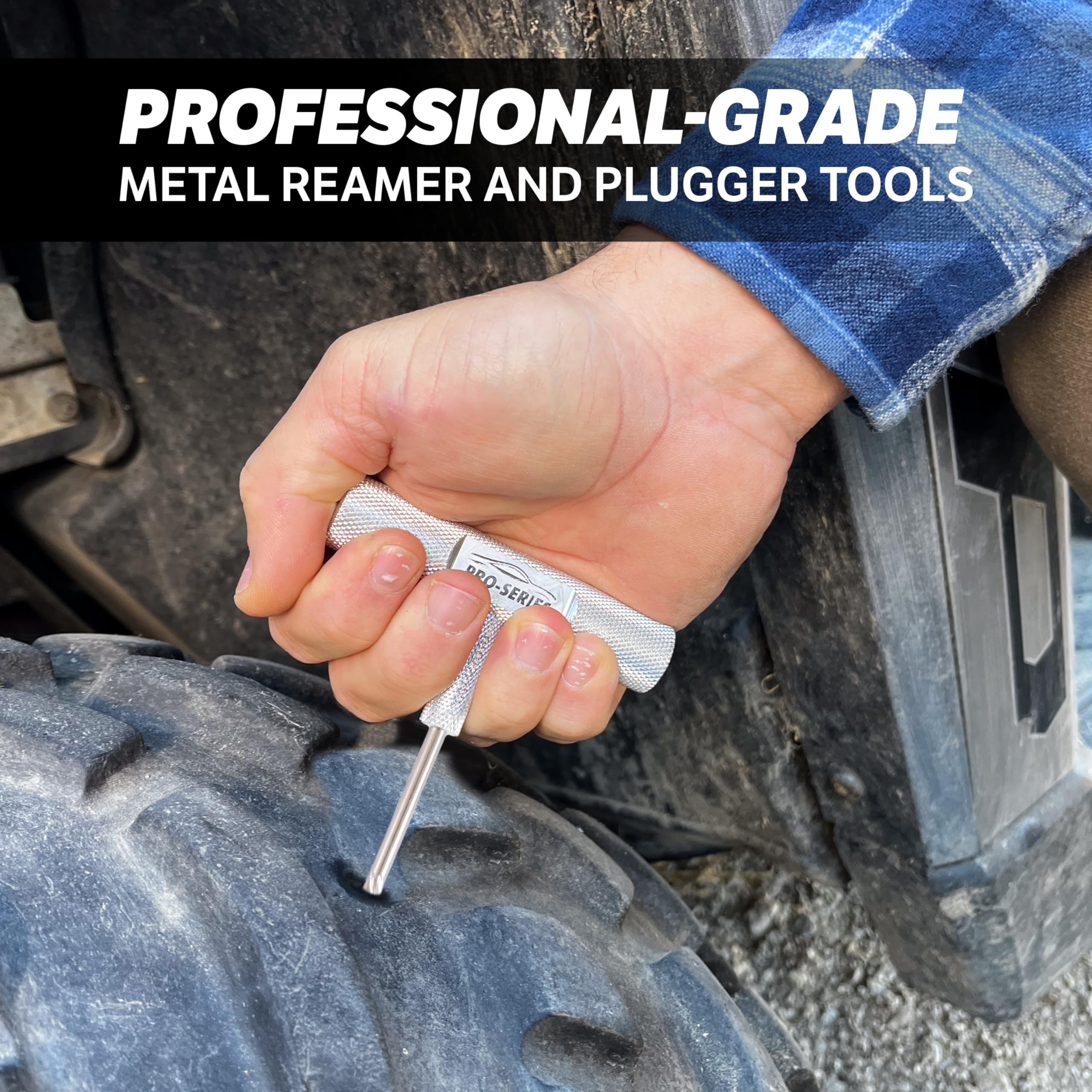 Slime 20503 Flat Tire Repair Reamer Plugger Kit, Heavy Duty, Universal, Complete 40 Piece Plug Kit