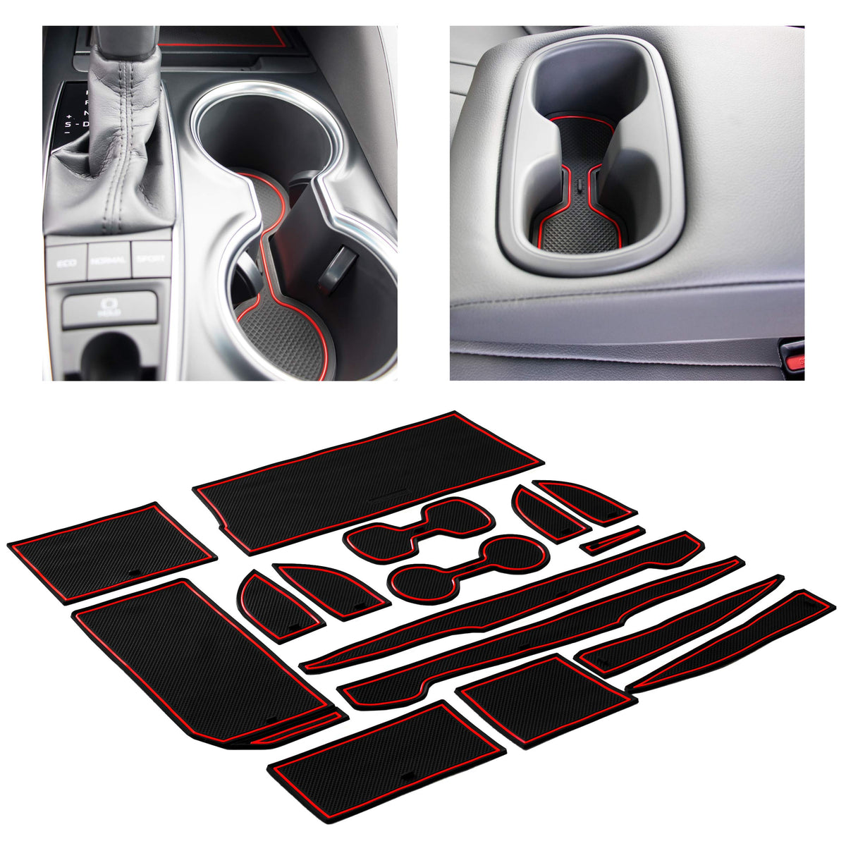 CupHolderHero Fits Toyota Camry 2018-2024 Accessories, Premium Custom Non-Slip Anti-Dust Cup Holder Inserts, Center Console Line