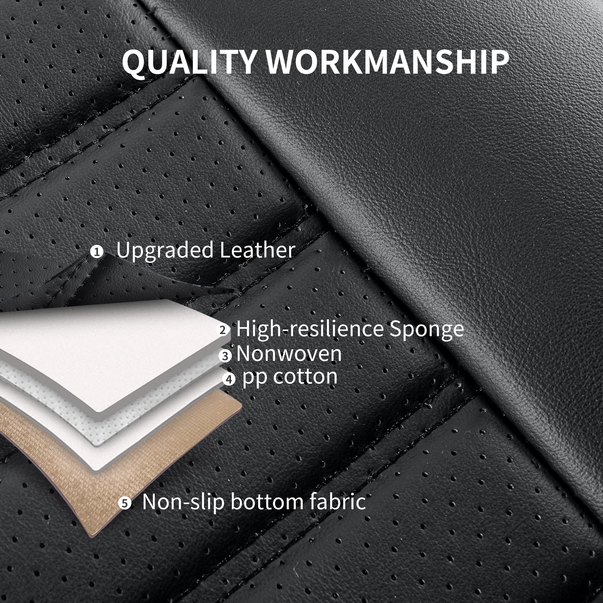 Hchengkikz Car Seat Covers,Breathable Faux Leather Auto Seat Covers,Waterproof Automotive Seat Covers,Universal Vehicle Seat Cov