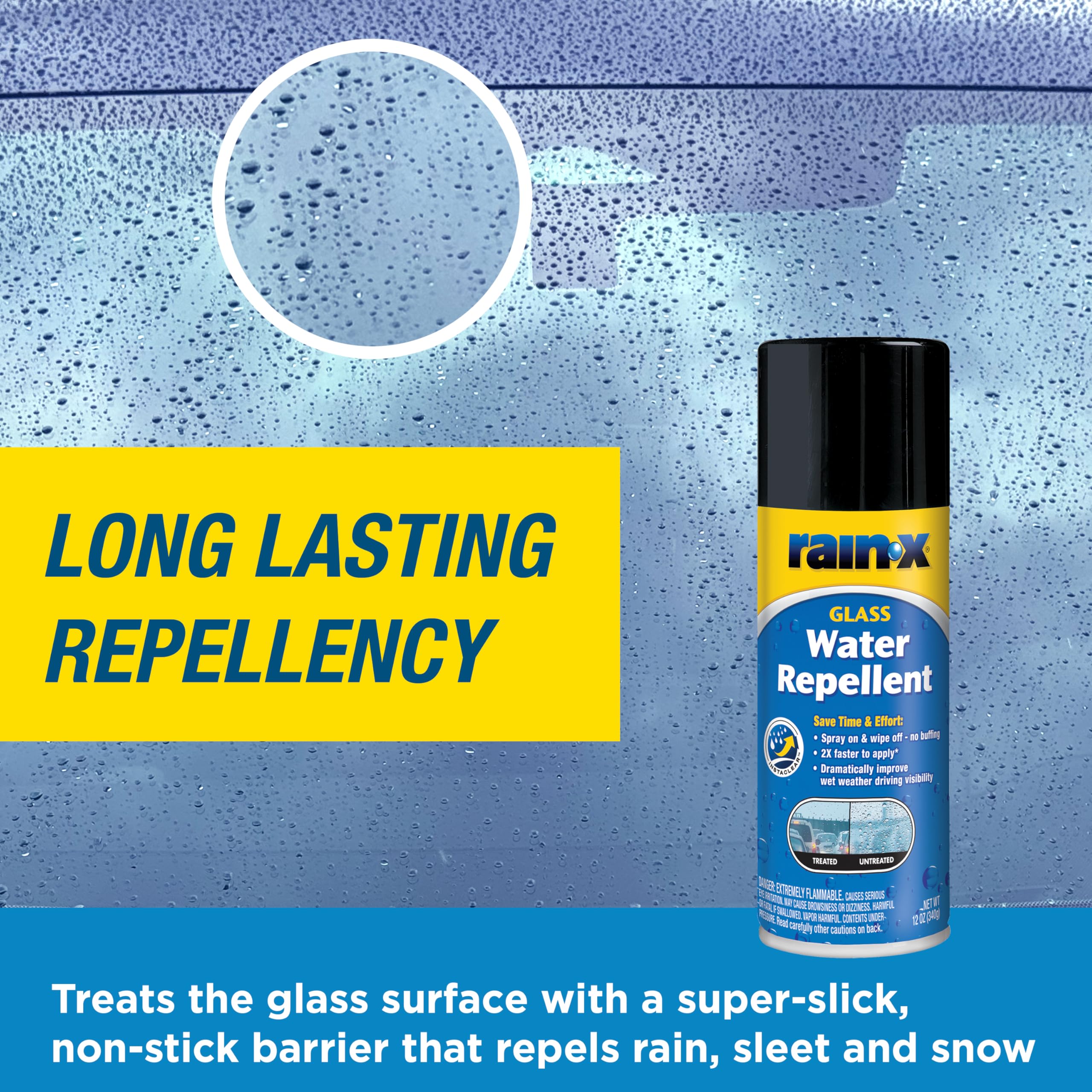 Rain-X 630168 Glass Water-Repellent Aerosol 12 Oz.