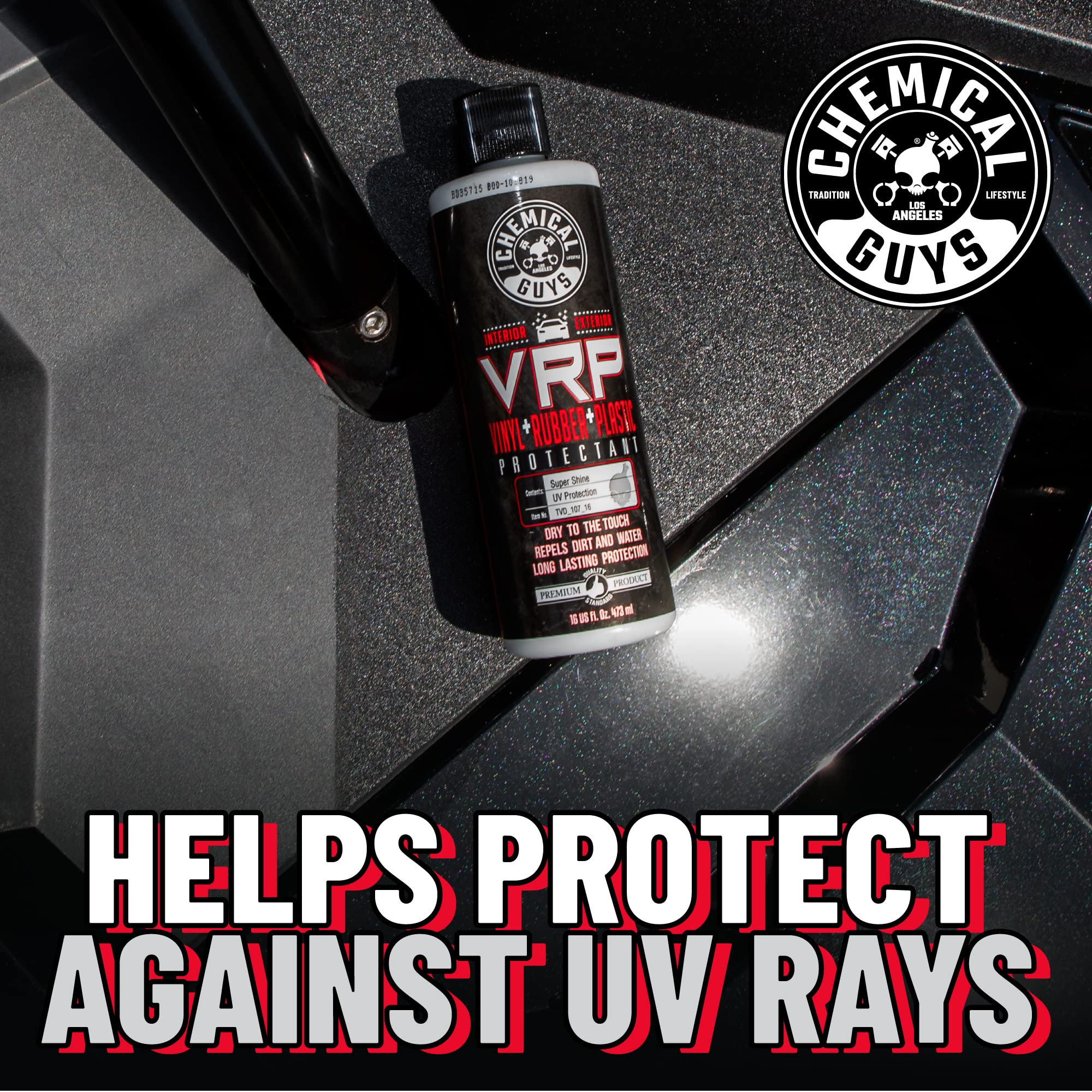 Chemical Guys Tvd_107_16 Vrp Vinyl, Rubber And Plastic Non-Greasy Dry-To-The-Touch Long Lasting Super Shine Dressing For Tires,