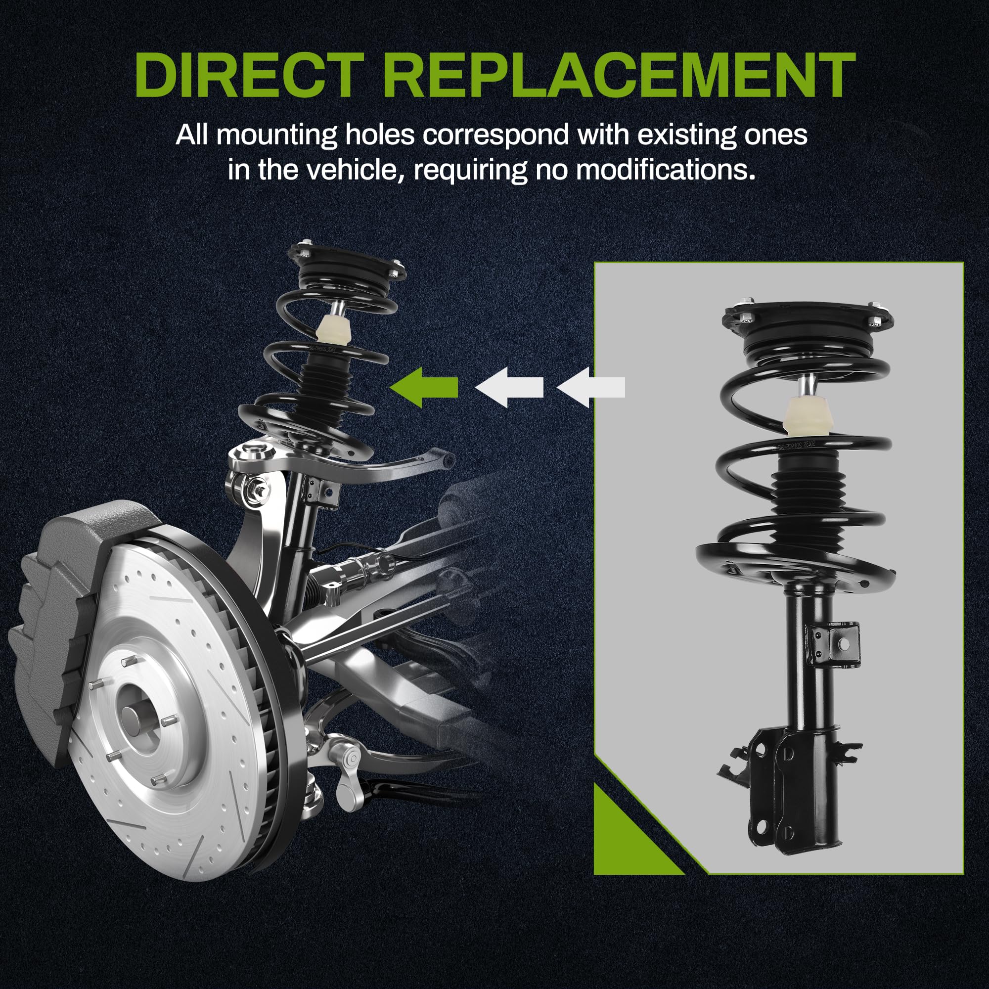 Autosaver88 Front Complete Struts & Rear Shock Absorbers Compatible With 2007-2012 Exc. Hybrid 2013 Altima S 2.5L Coupe